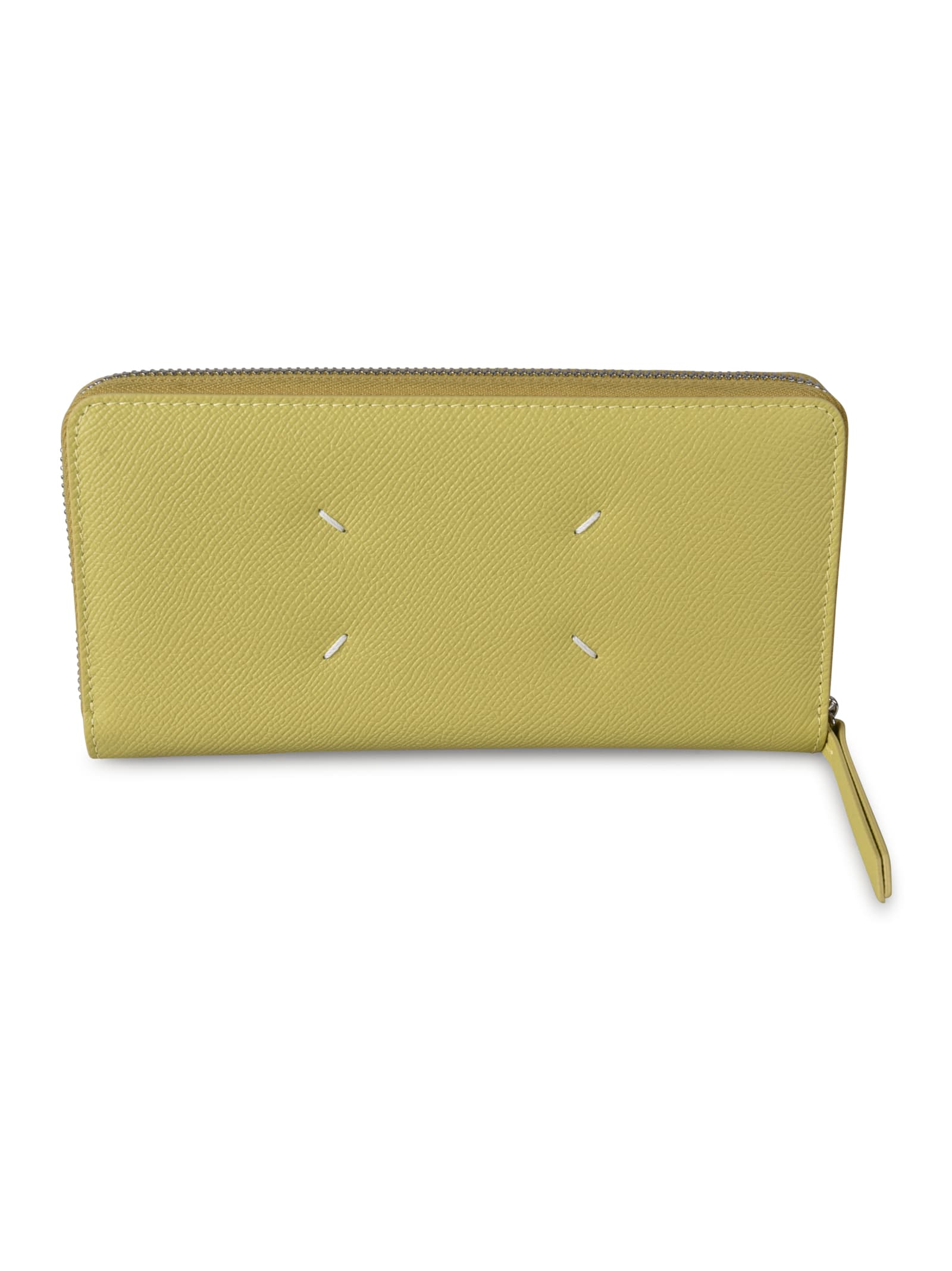 Maison Margiela Signature Zip-around Wallet In Yellow