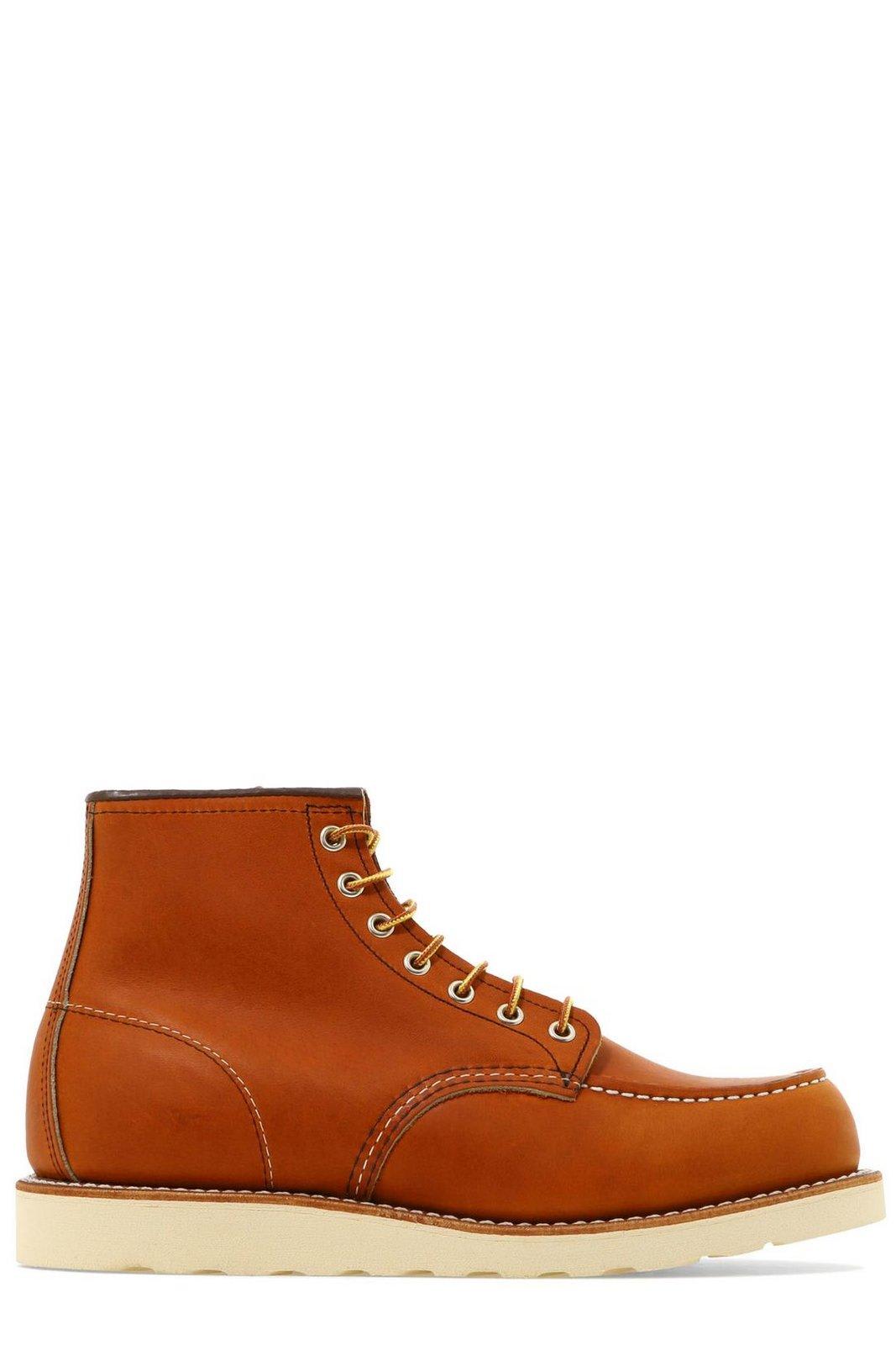 Shop Red Wing Moc Lace-up Boots In Leather Brown