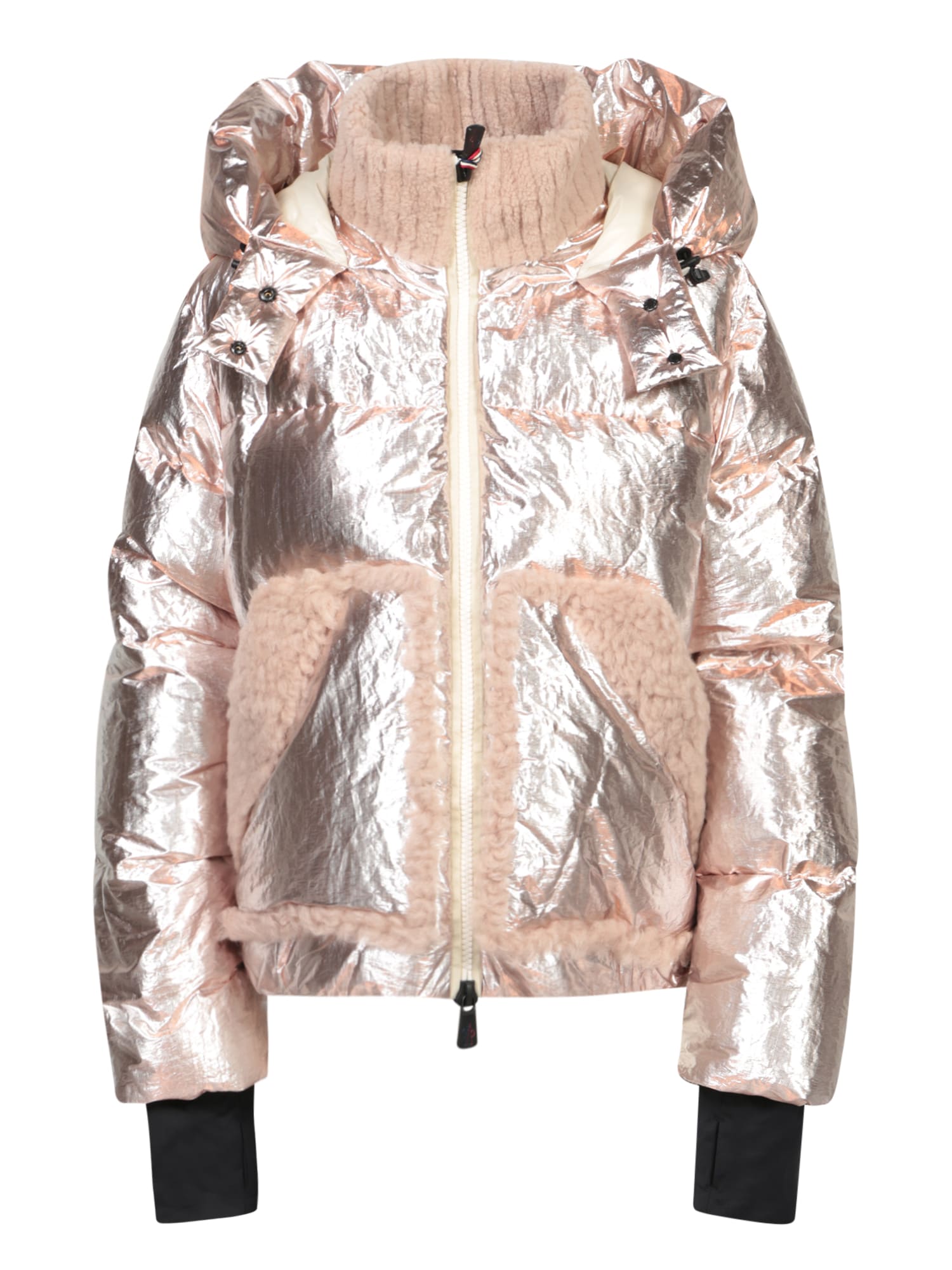 Moncler Trevelin Metallic Pink Bomber Down Jacket