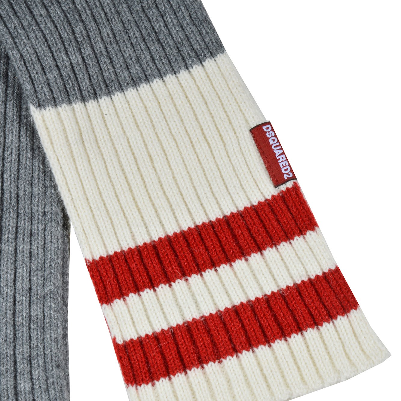 Shop Dsquared2 Logo-tag Striped Wraparound Scarf In Grigio