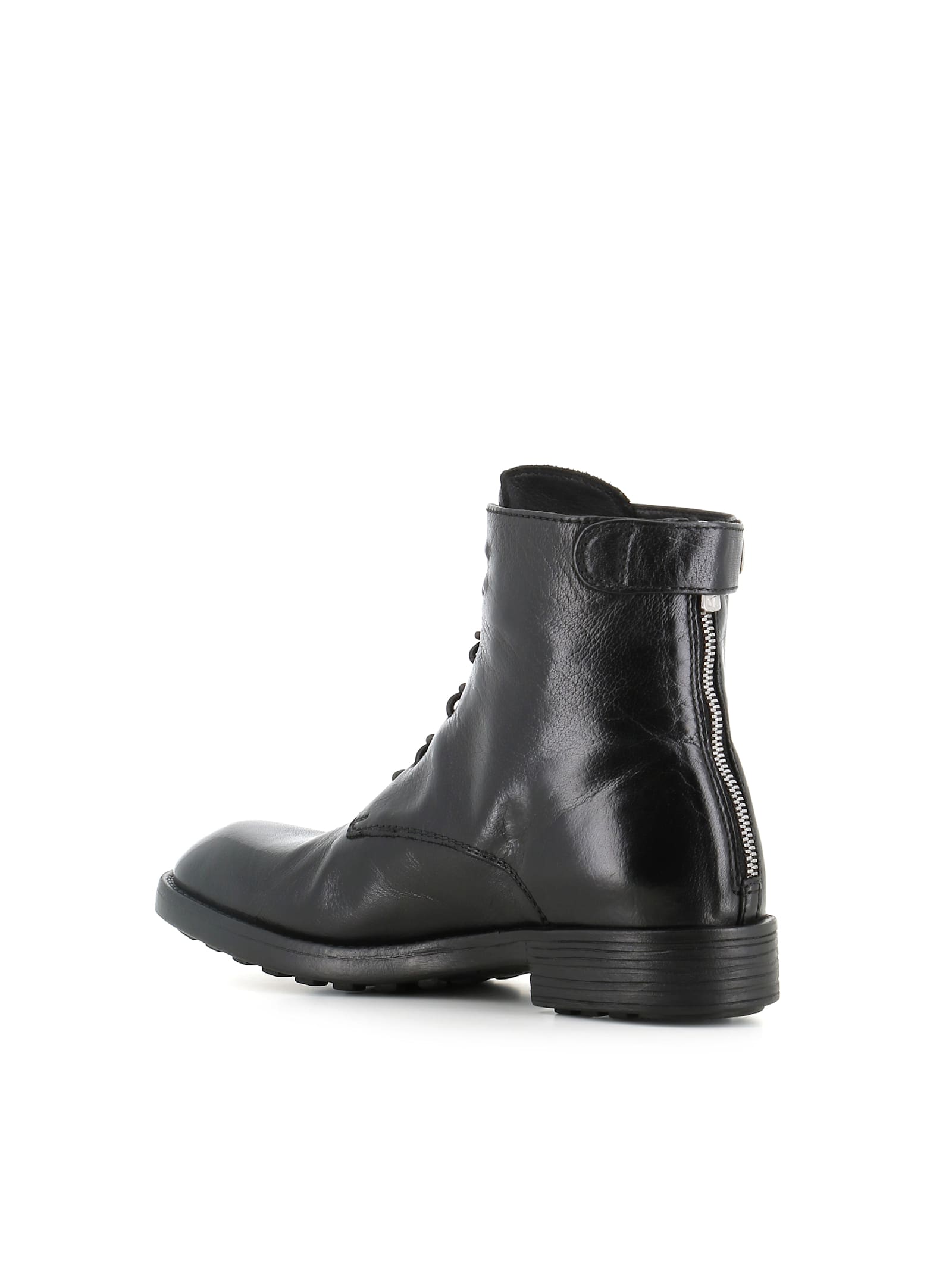 Officine Creative Lace-up Zip-detail Boots In Black