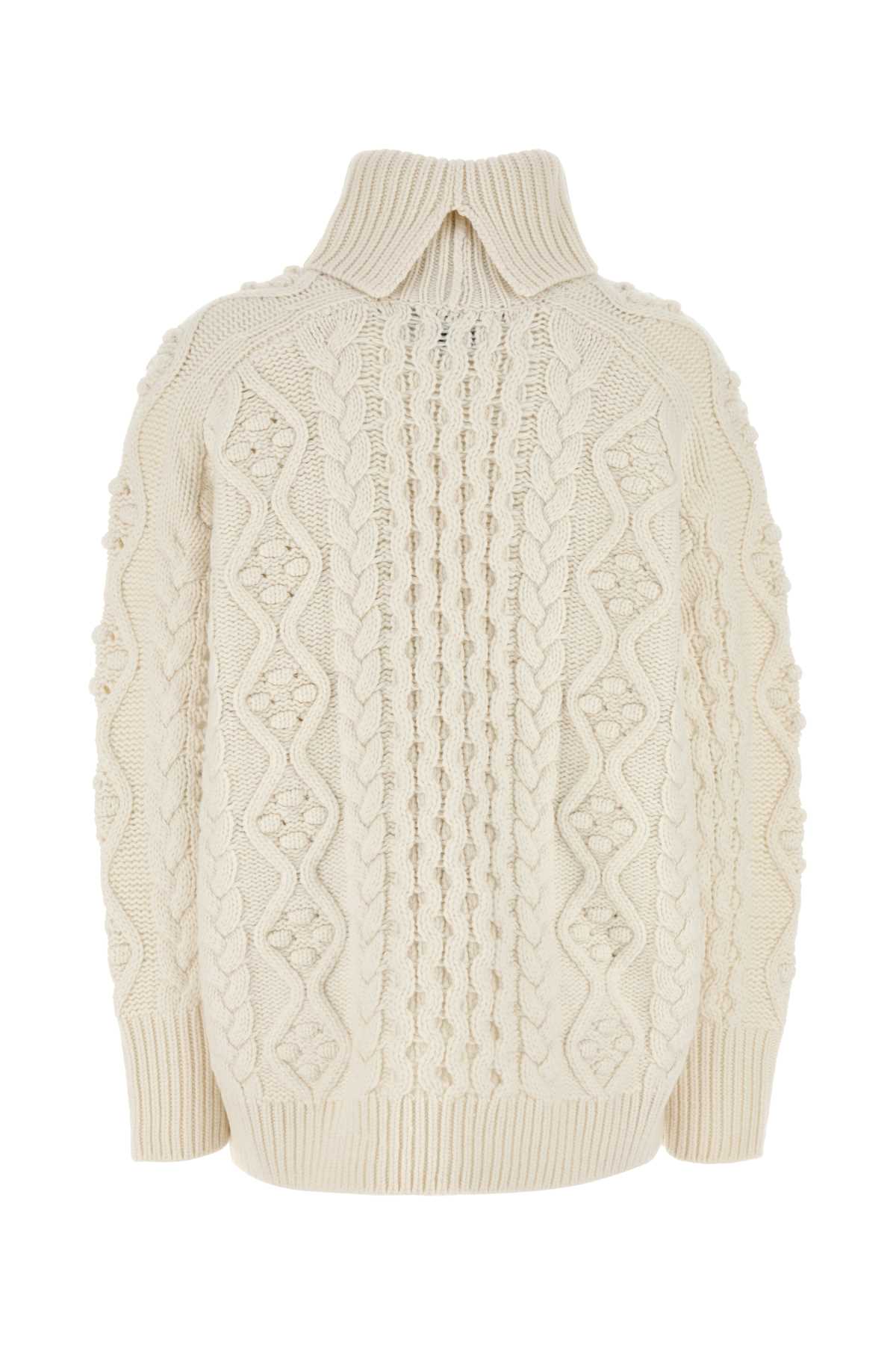 Shop Loulou Studio Ivory Wool Blend Anar Oversize Sweater