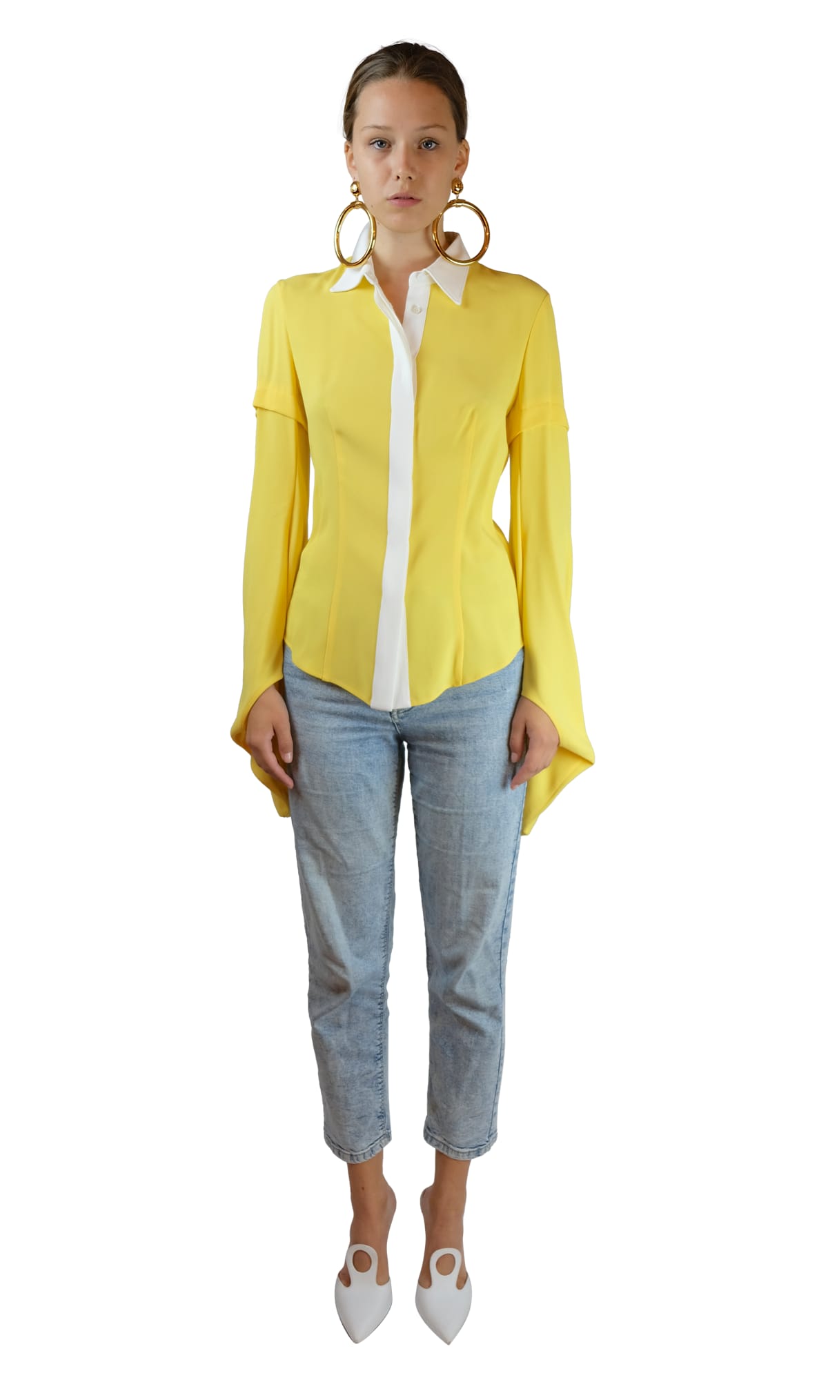 Yellow Shirt With Big Sleeves