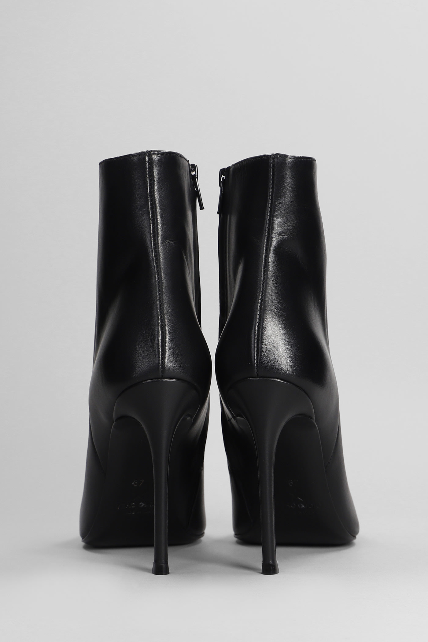 Shop Marc Ellis High Heels Ankle Boots In Black Leather