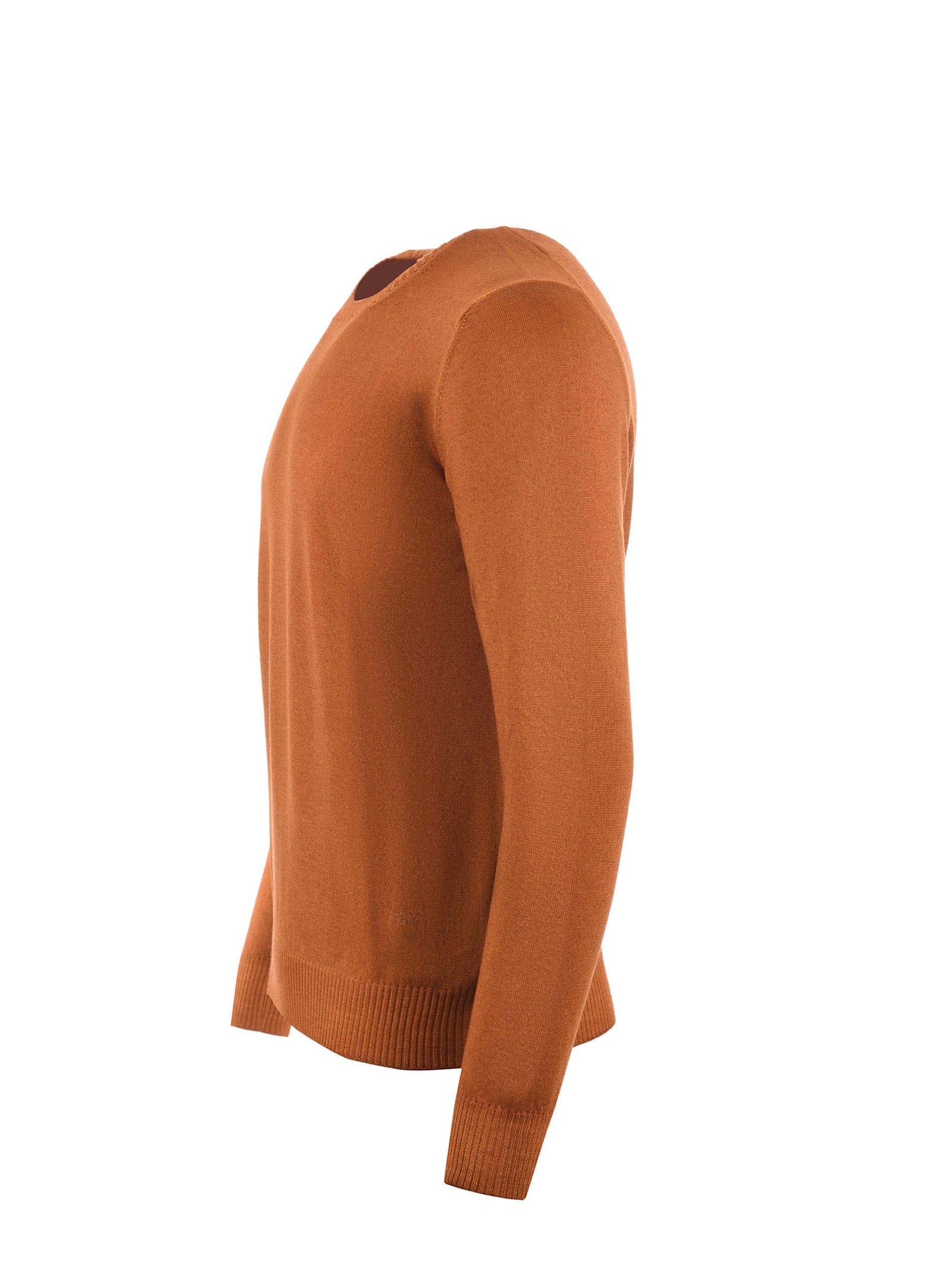 Fay Dyed Virgin Wool Sweater In Ruggine