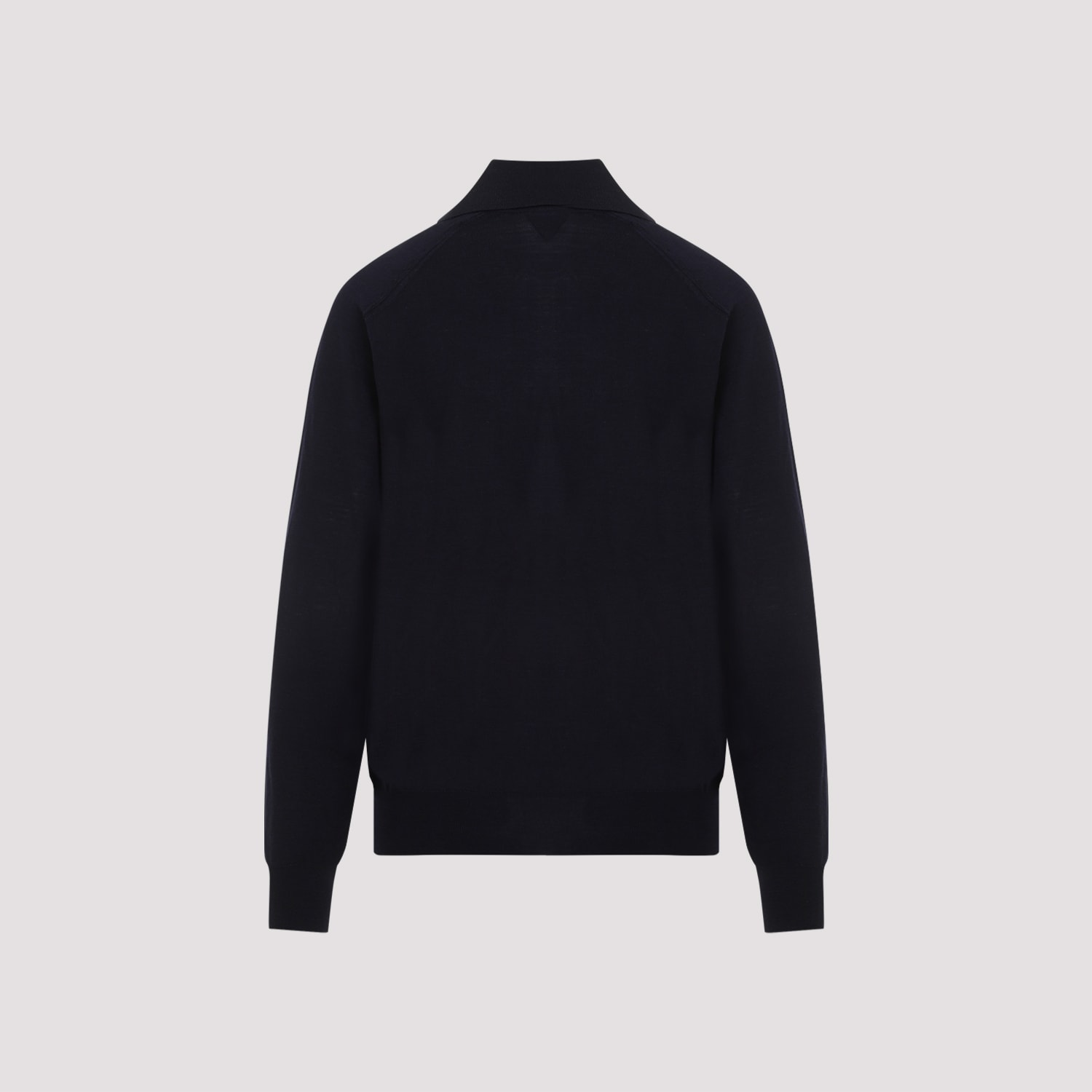 Shop Bottega Veneta Long Sleeves Polo In Navy