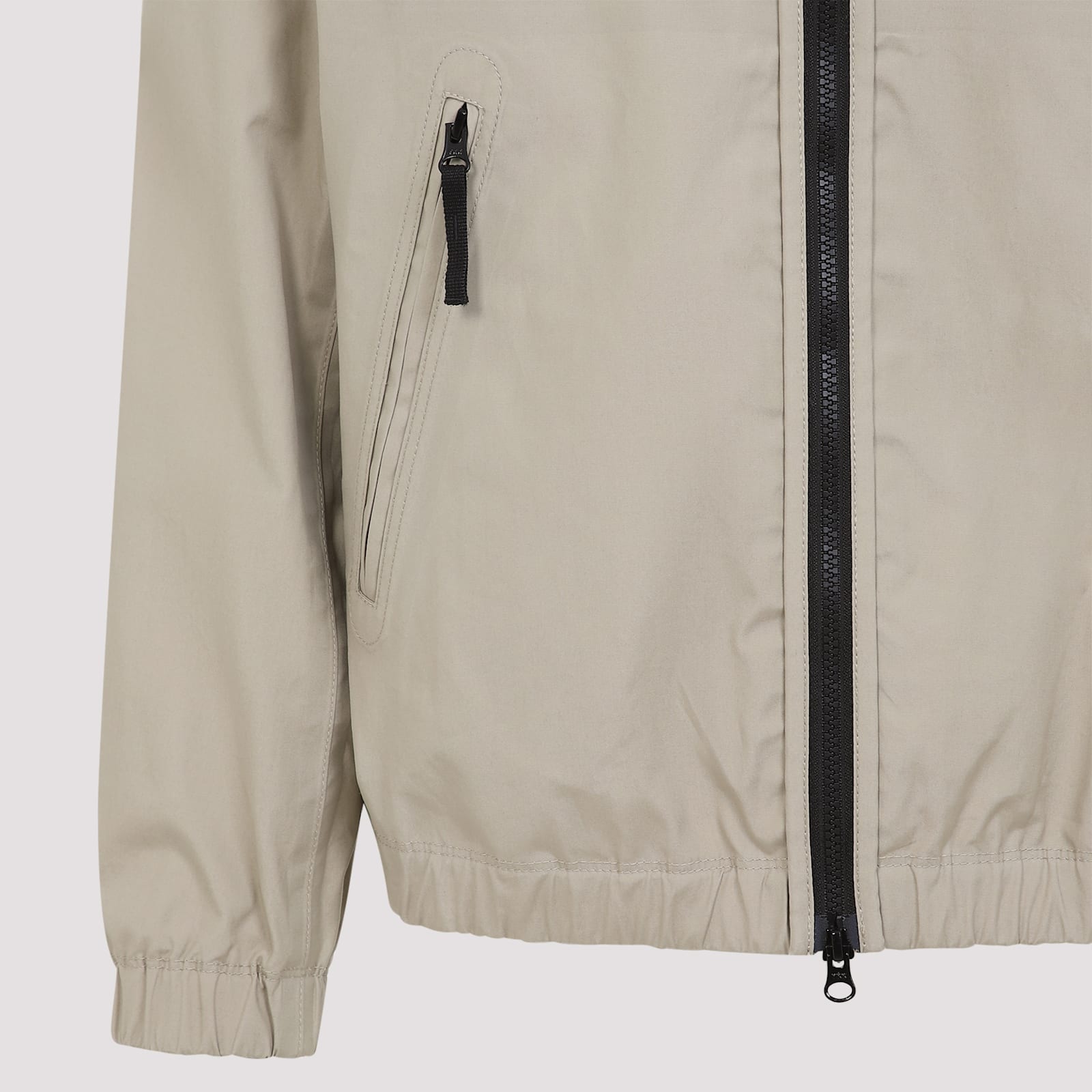 Stone Island Cotton Hooded Jacket Zip Pockets In Nude & Neutrals