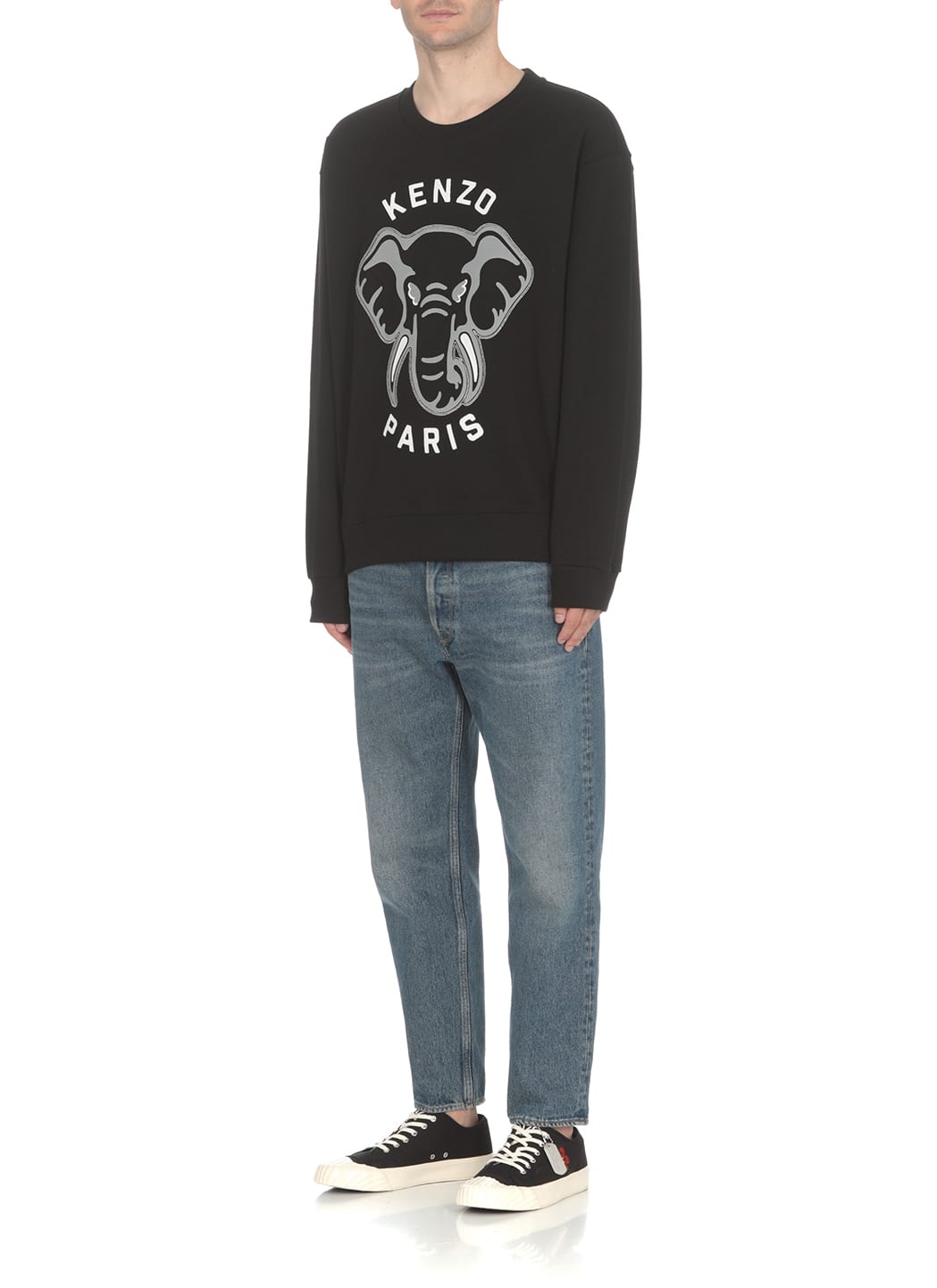 【KENZO】KENZO ELEPHANT VARSITY JUNGLE SWEATSHIRT BLACK Kenzo Varsity jungle elephant sweatshirt - Black