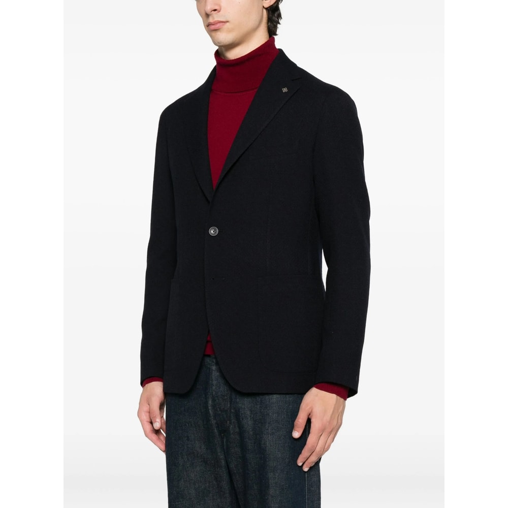 Tagliatore Three-button Wool Blazer In Blue