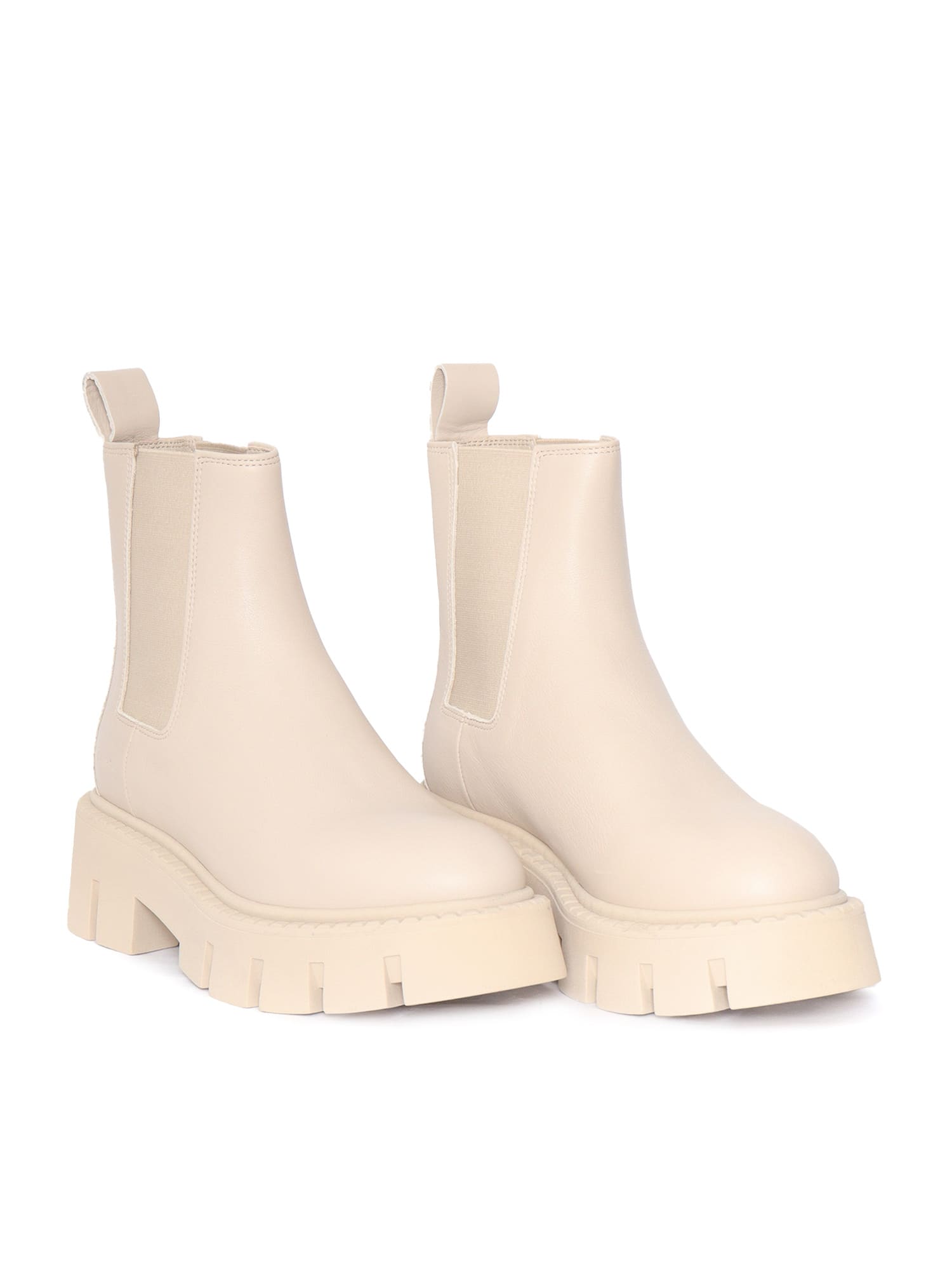 Shop Copenhagen Woman Leather Chelsea Boot In Beige