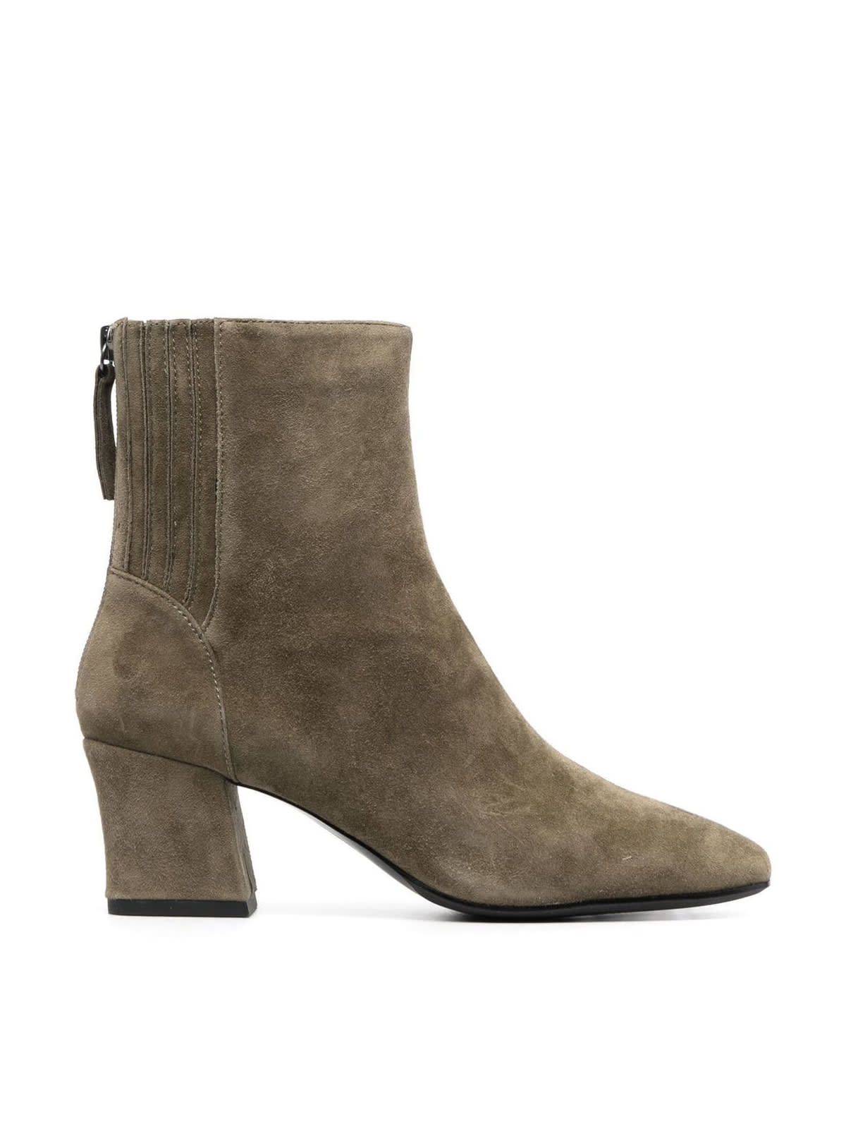 Ash Off Shoulder Midi Dress In Mud