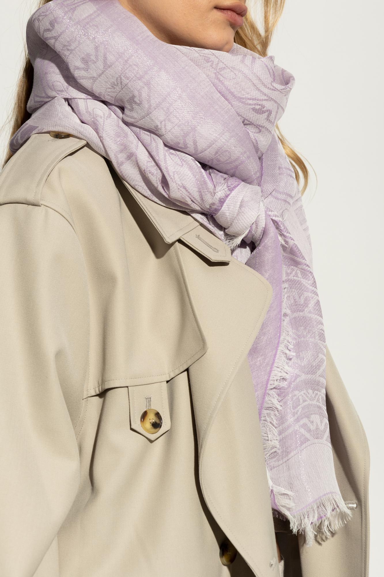 Emporio Armani Scarf With Lurex Thread In Orchid Pink