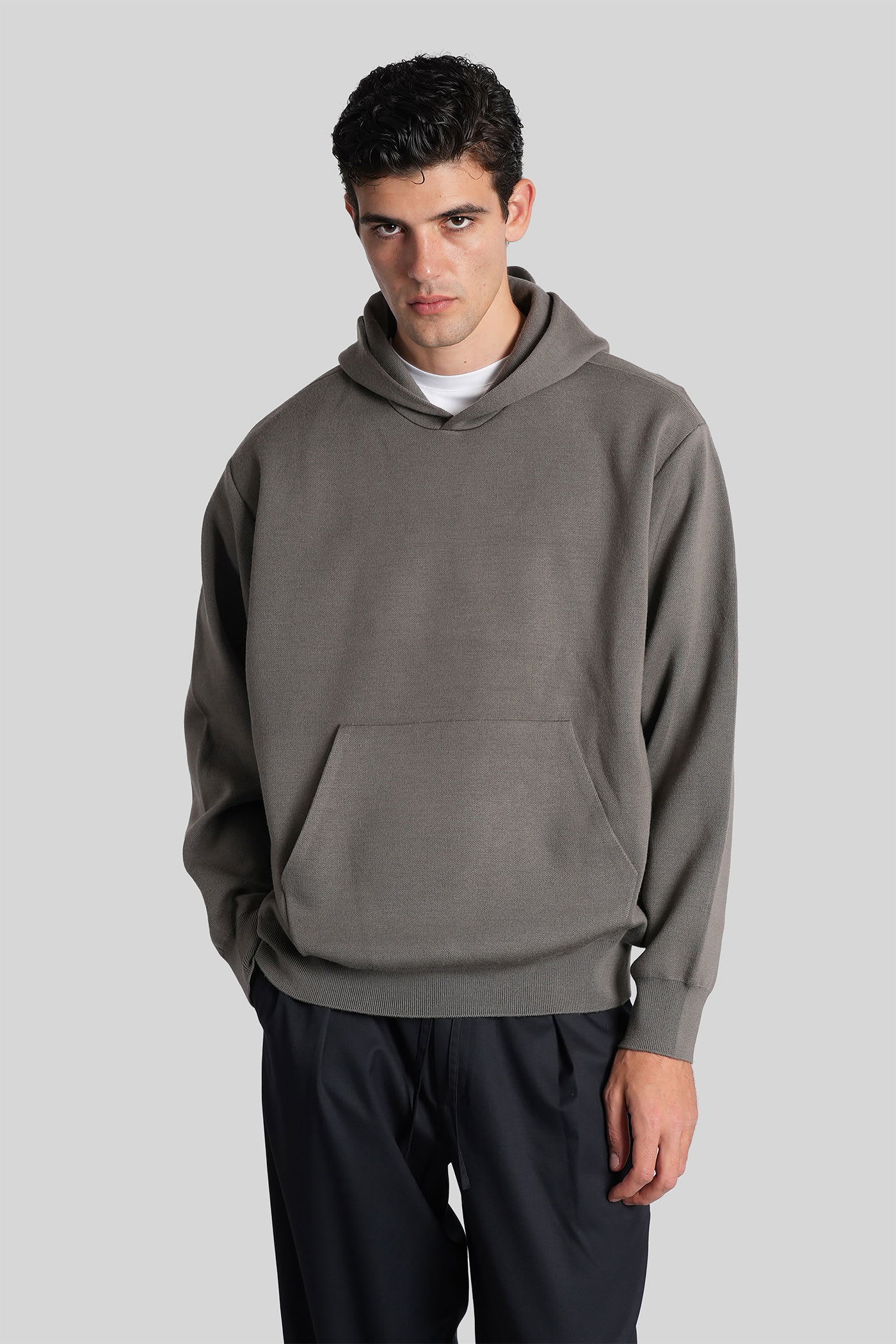 Attachment Sweatshirt In Grey Wool In Gray
