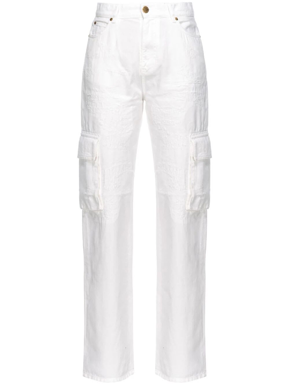Shop Pinko Caty Cargo Pants In White