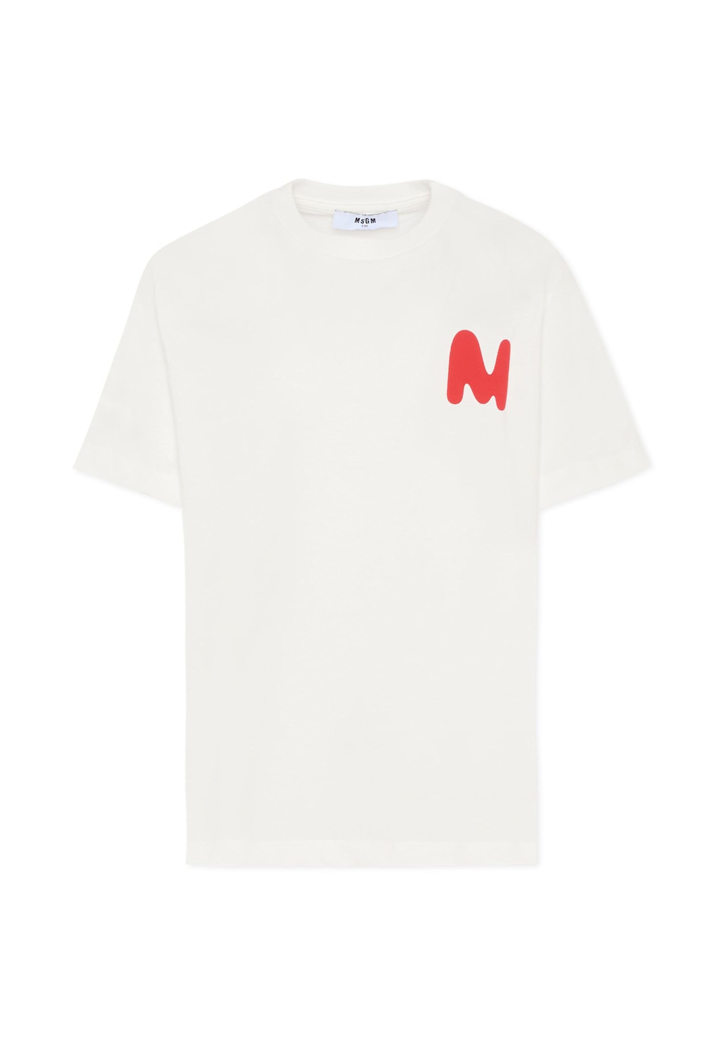 Msgm White T-shirt For Boy With Logo In White