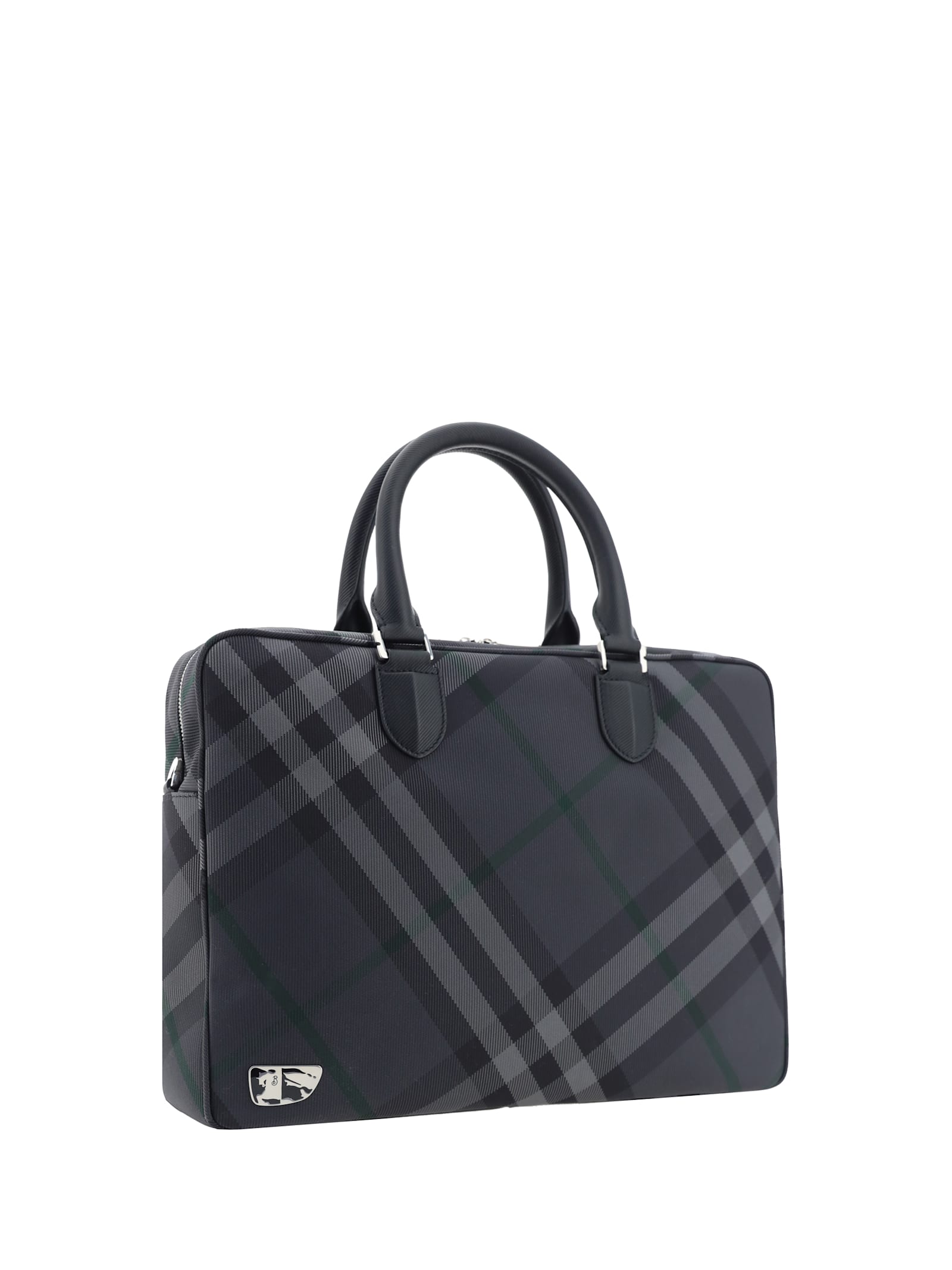 Shop Burberry Document Bag In Charcoal