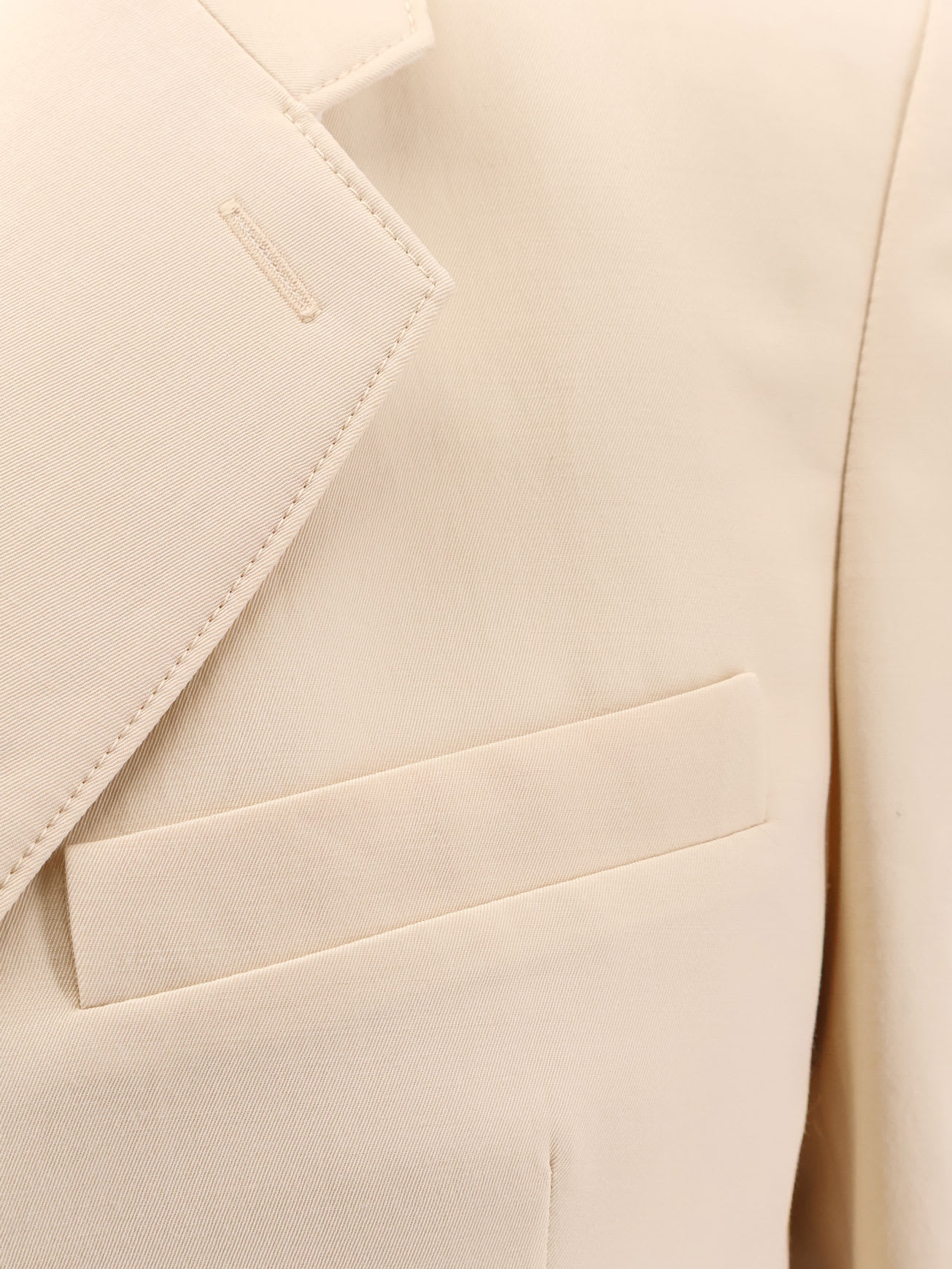 Lemaire Single-breasted Wool And Viscose Blazer In Neutral