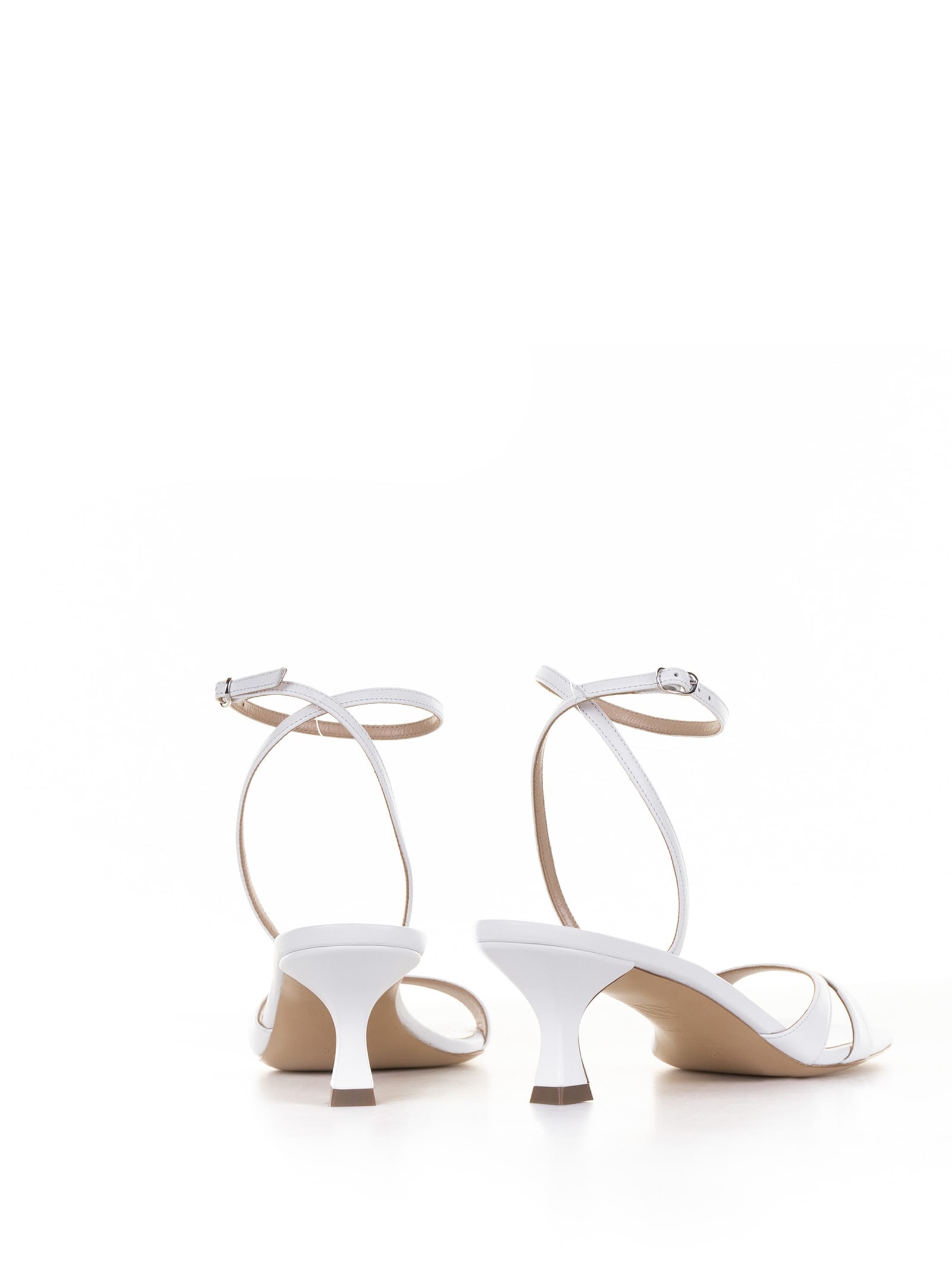Shop Casadei Geraldine Sandal In White Leather In Bianco