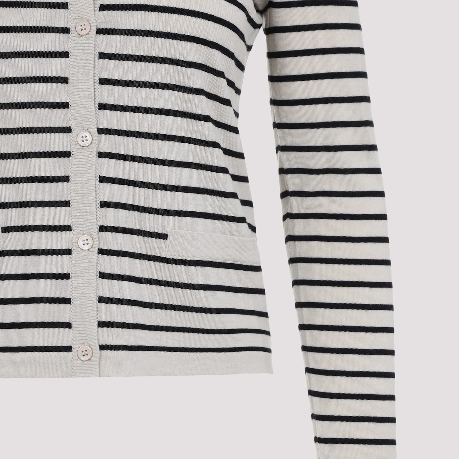 Shop 's Max Mara Kenya Stripe Cardigan In Riga Ecru Nero