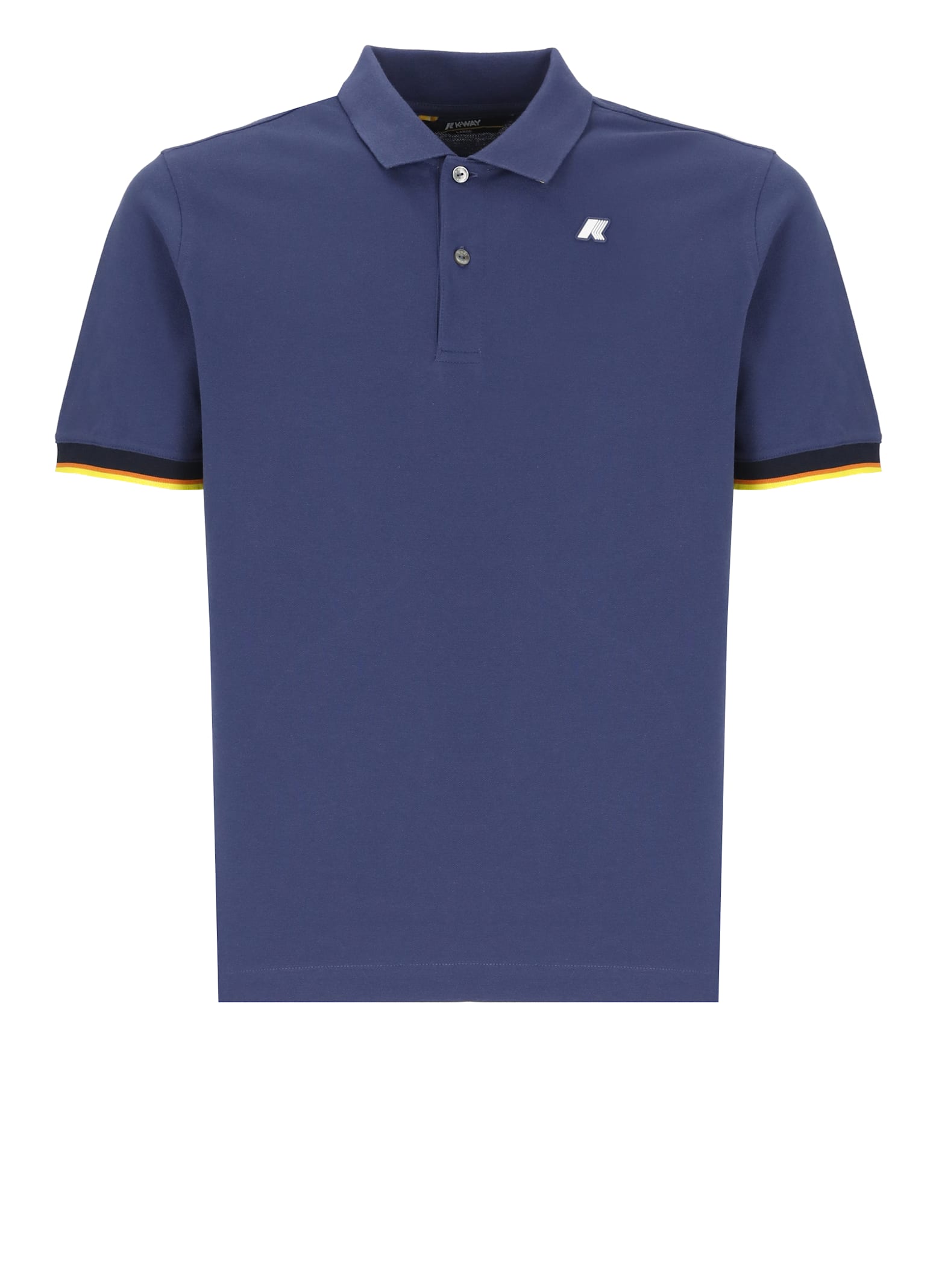K-way Vincent Piquet Polo Shirt In Cotton In Blue