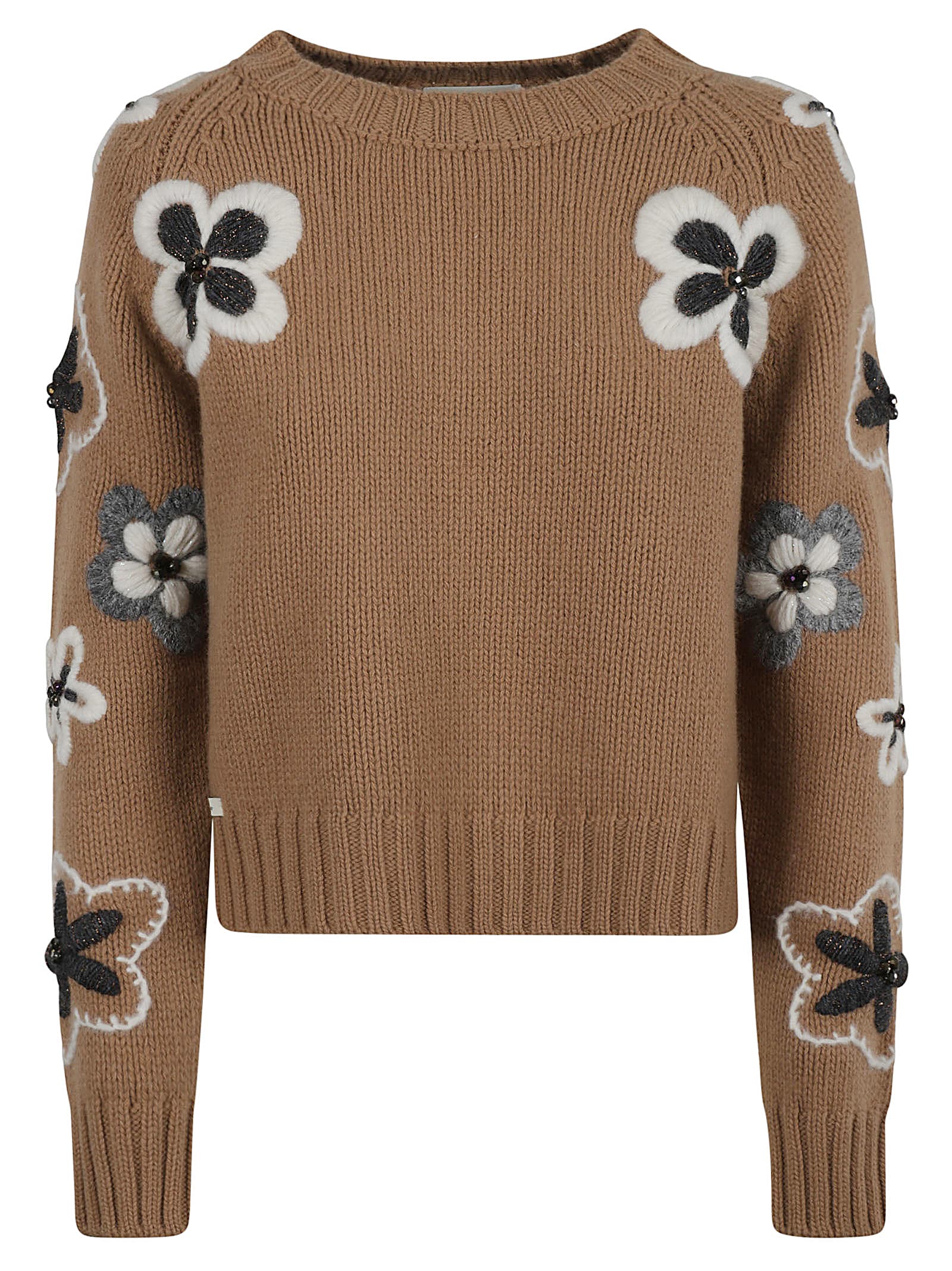 Wool Blend Flower Sweater