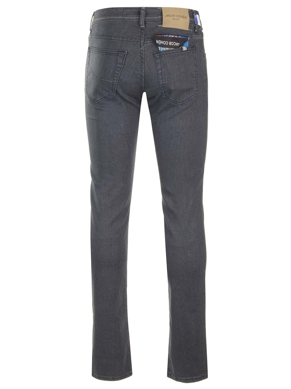 Shop Jacob Cohen Super Stretch Gray Nick Jeans In Grey