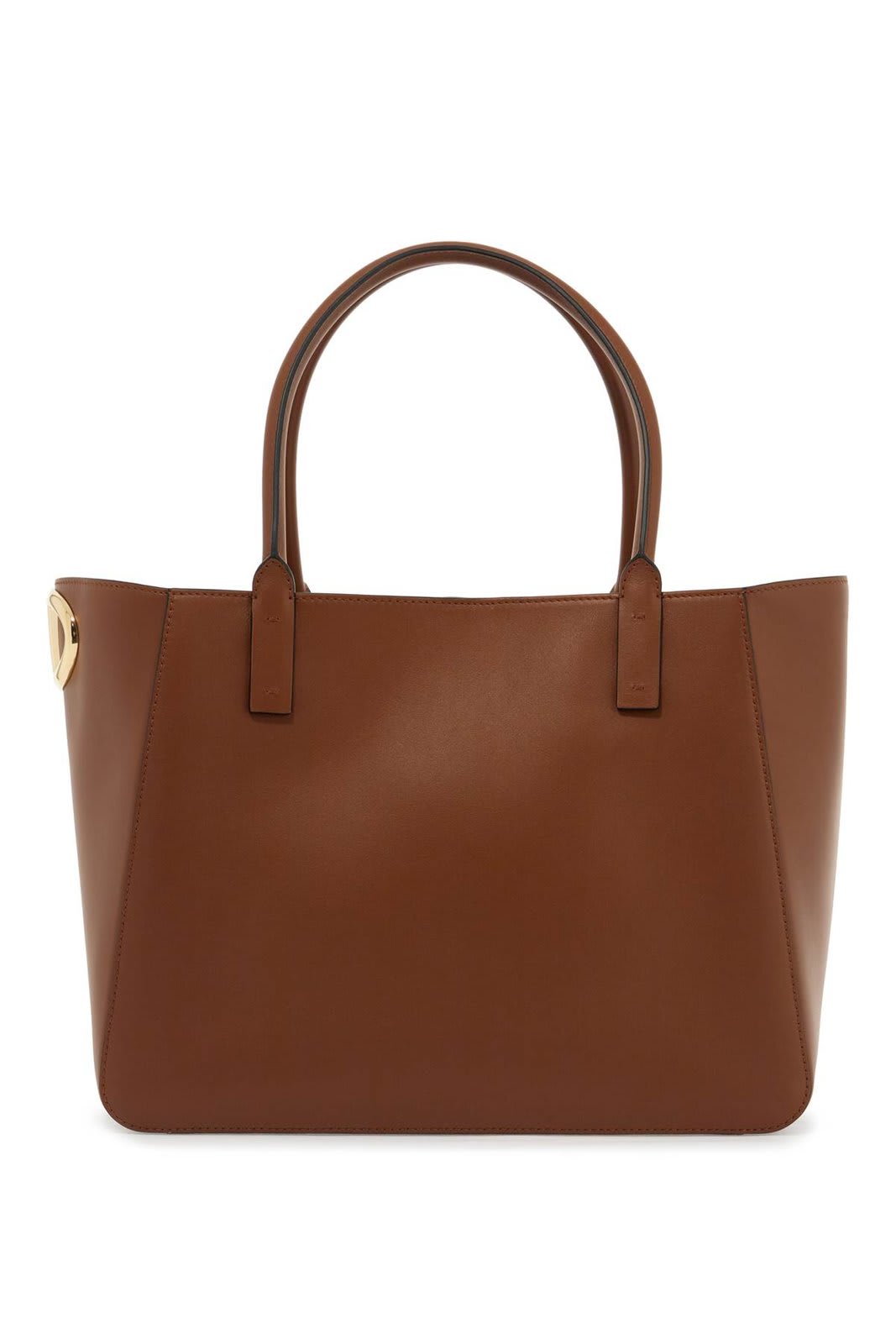 Shop Valentino Vlogo Signature Top Handle Bag In Leather Brown