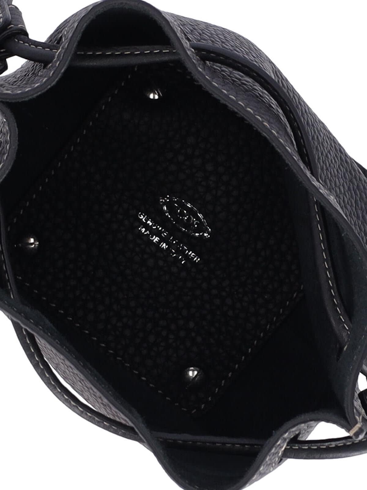 Tod's Micro Logo Bucket Bag In Black