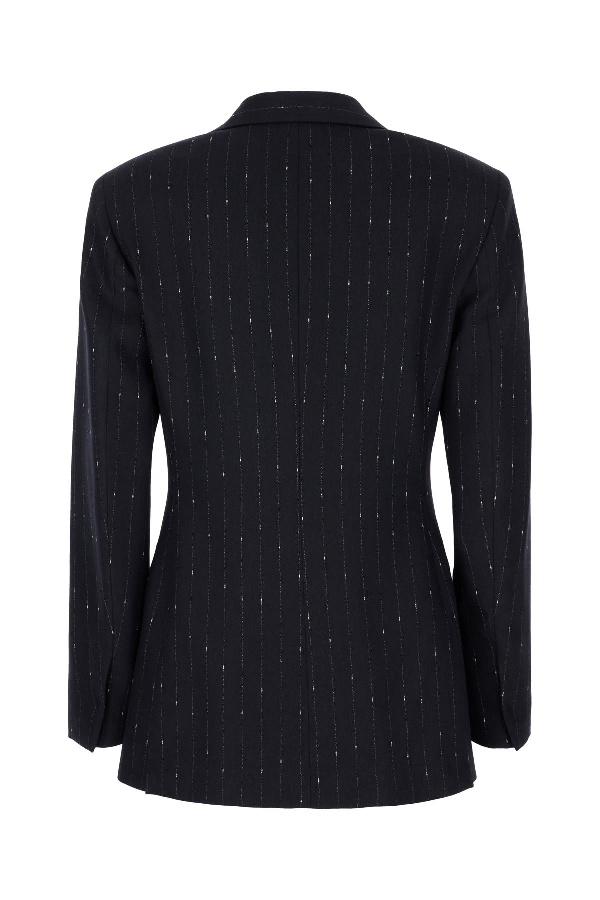 Shop Genny Midnight Blue Stretch Wool Blend Blazer In Gessato Blu