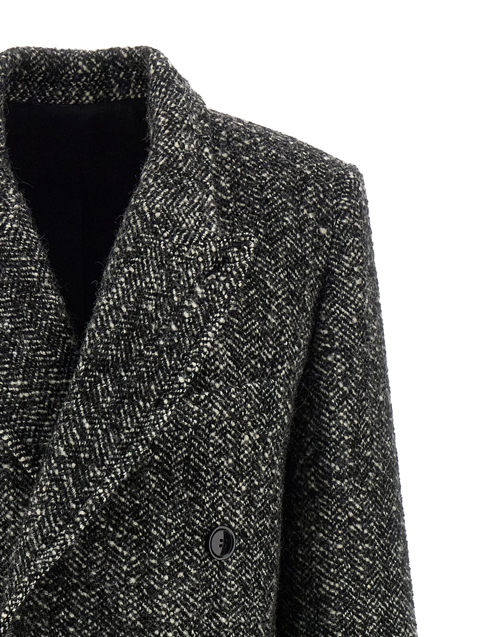 Isabel Marant Double-breasted Coat Belted Waist In Black