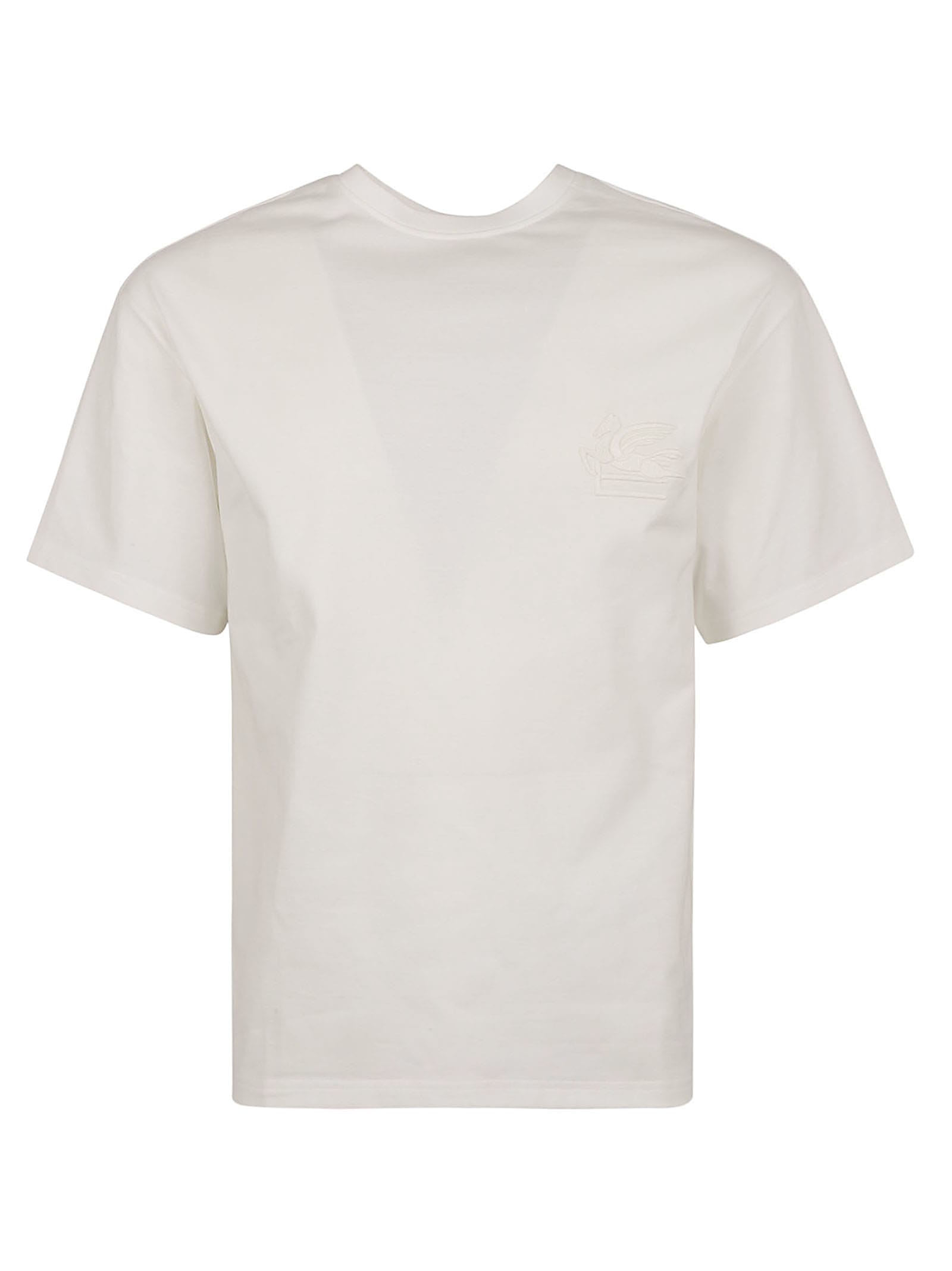 Shop Etro Chest Logo Embroidered T-shirt In White