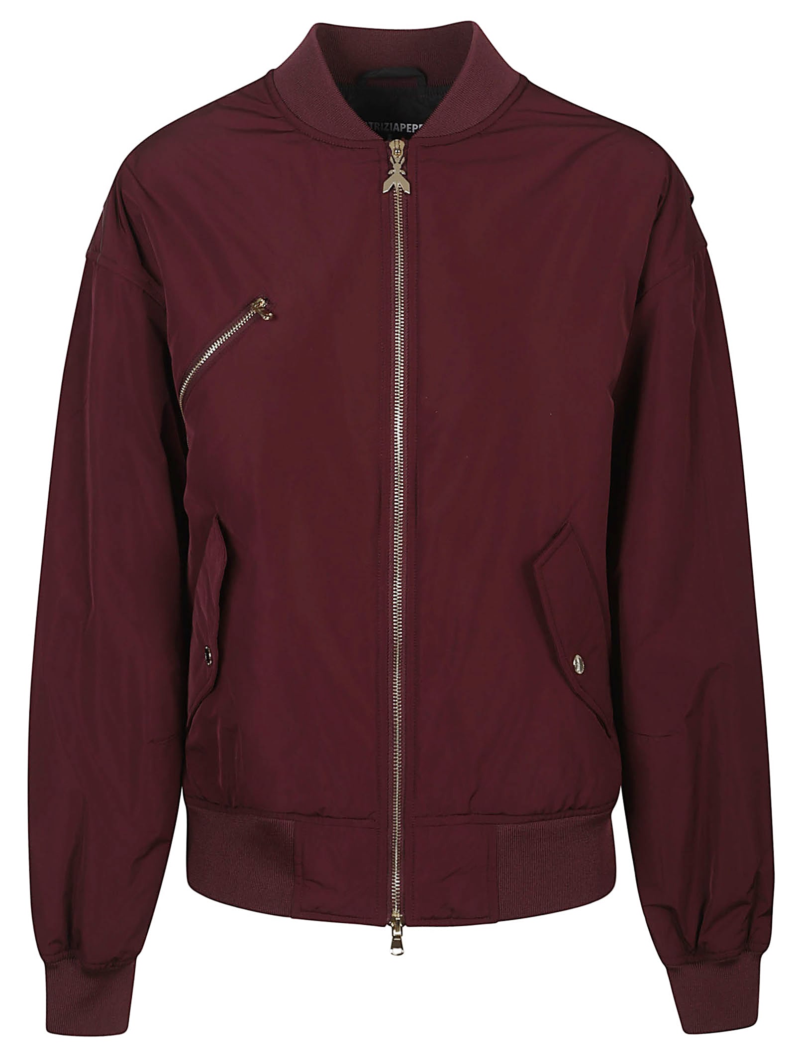 Patrizia Pepe Bomber Jacket In Burgundy