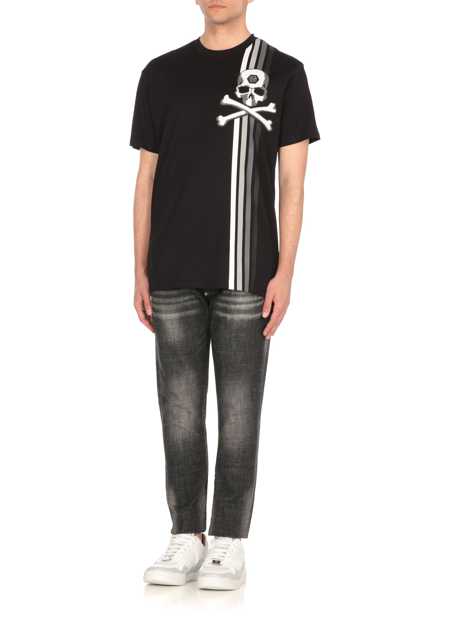 Philipp Plein Black Ss Hexagon T-shirt