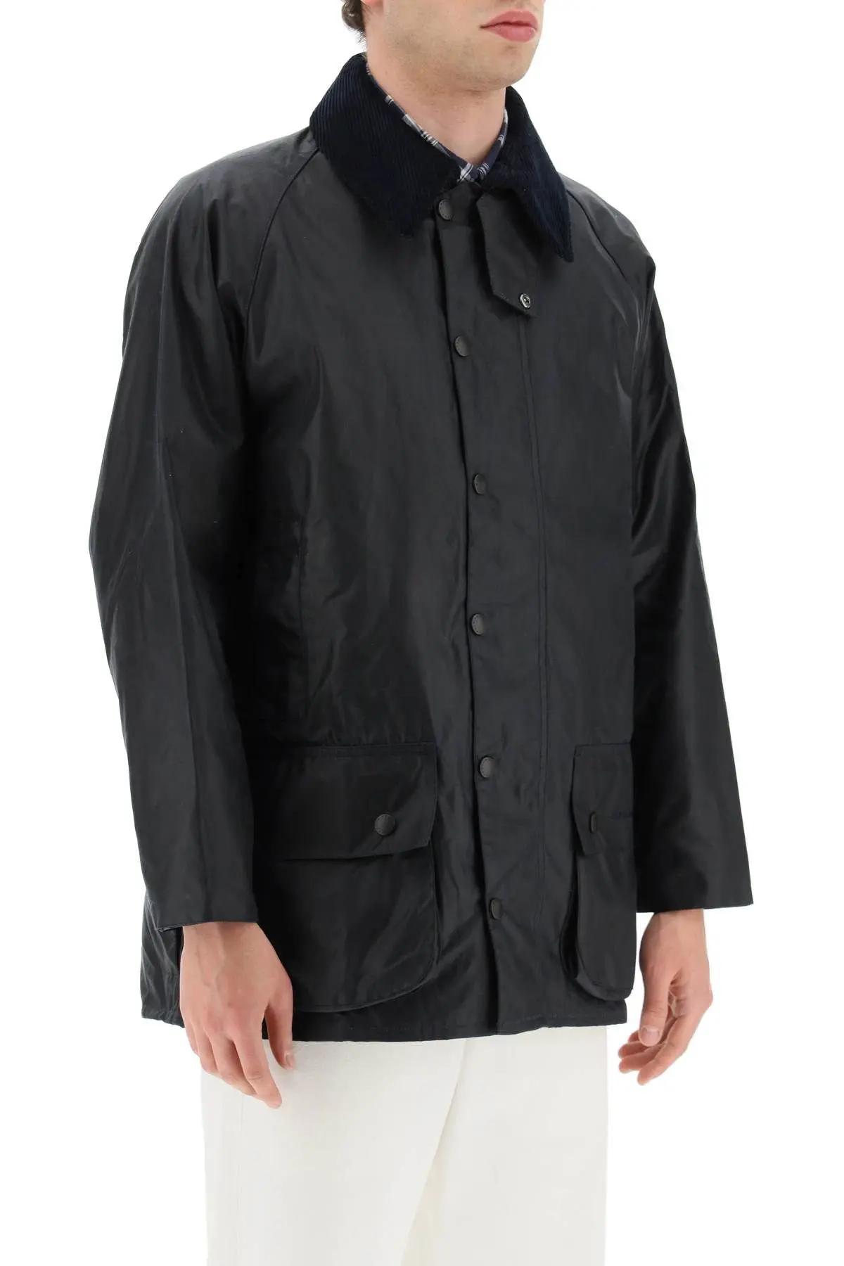 Shop Barbour Beaufort Wax Jacket In Navy