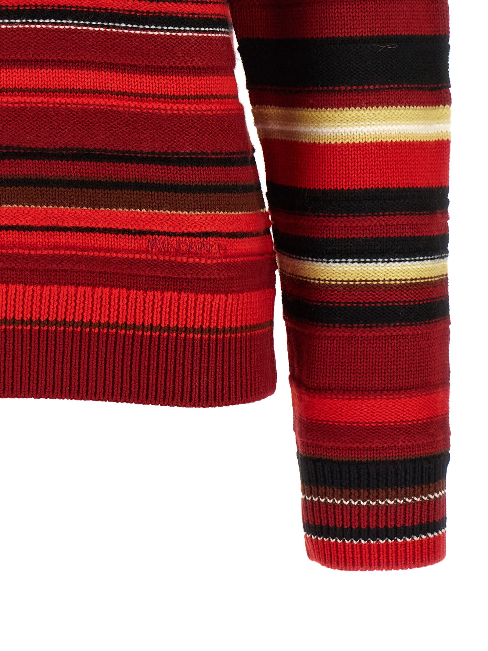 Jw Anderson Multi Stripe Sweater In Red