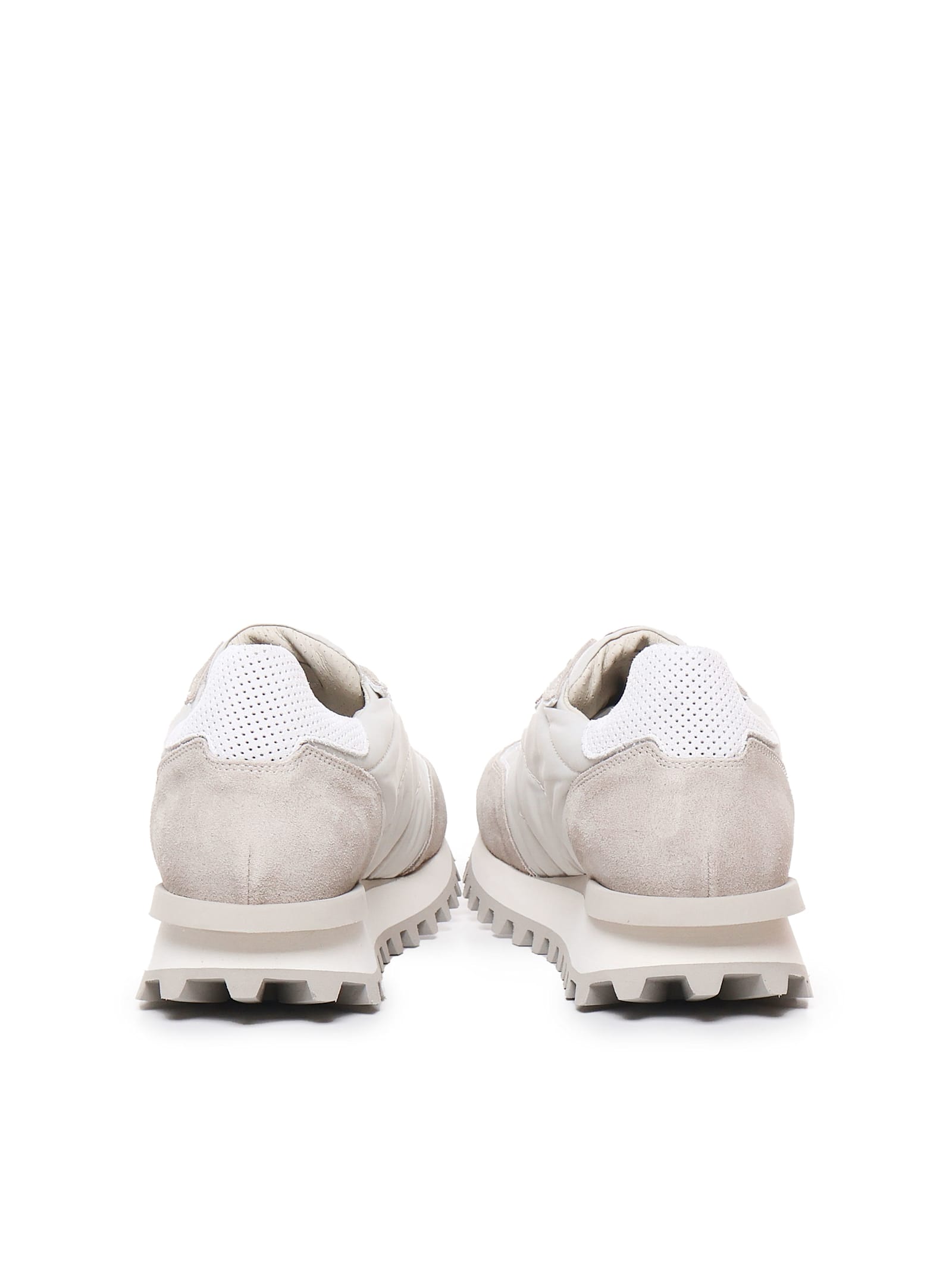 Shop Eleventy Sneakers With Notched Sole In Sand, White