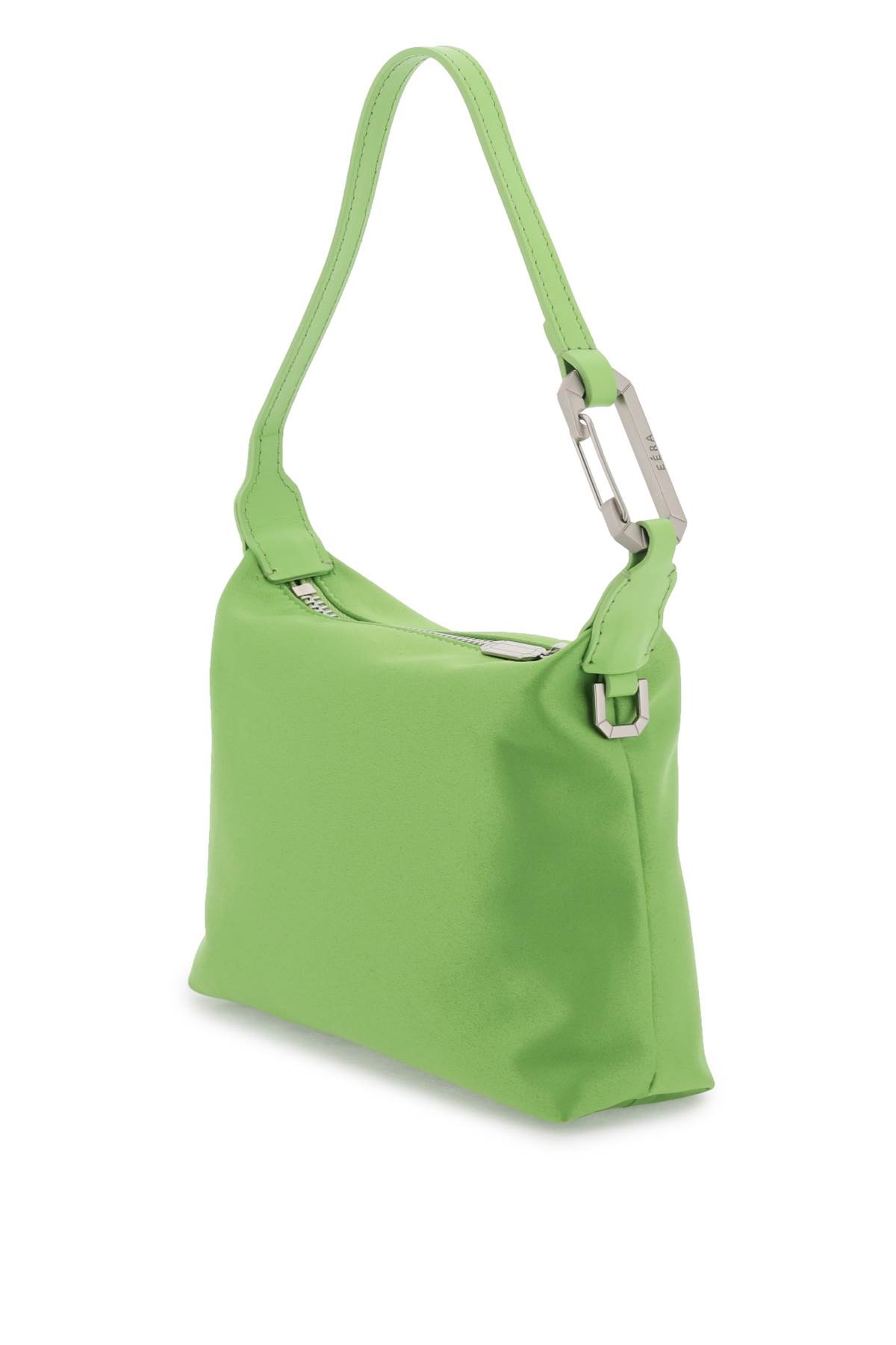 Shop Eéra Satin Mini Moon Bag In Green (green)