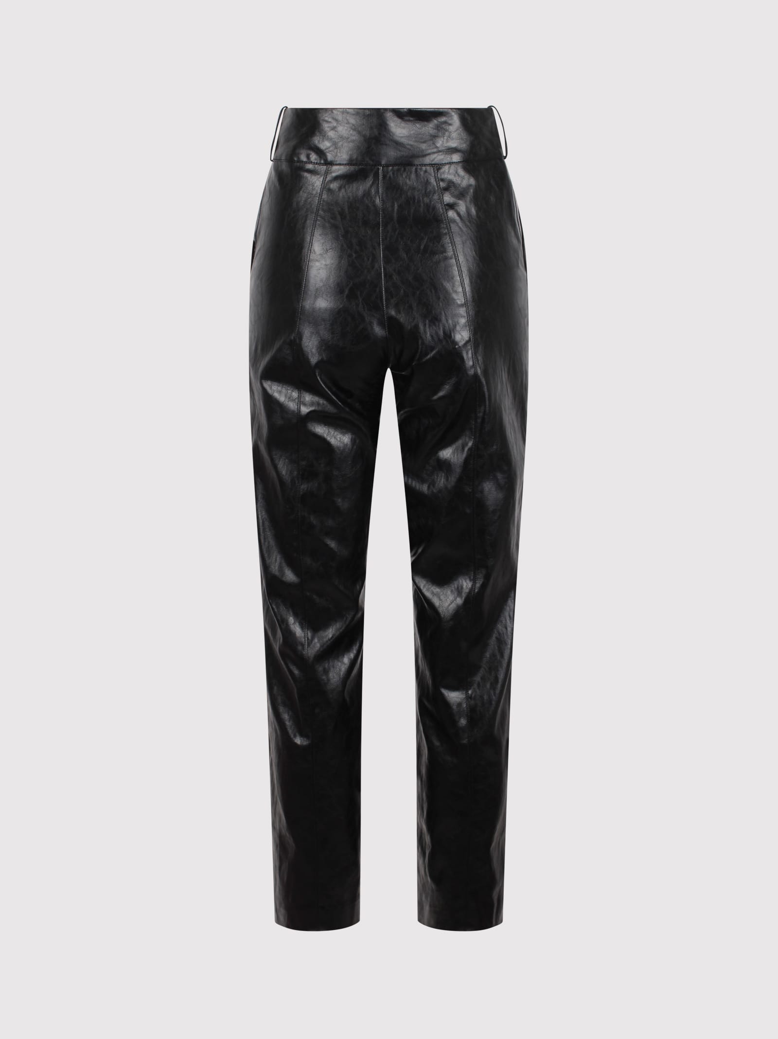 Shop Federica Tosi Straight Shiny Trousers