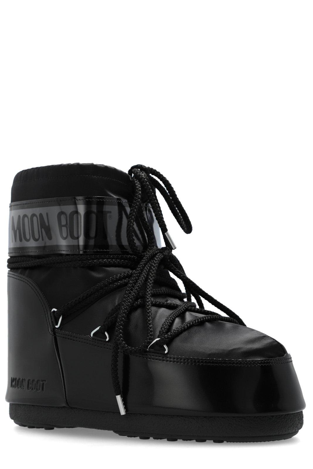 Moon Boot Classic Low Glance Lace-up Snow Boots In Black