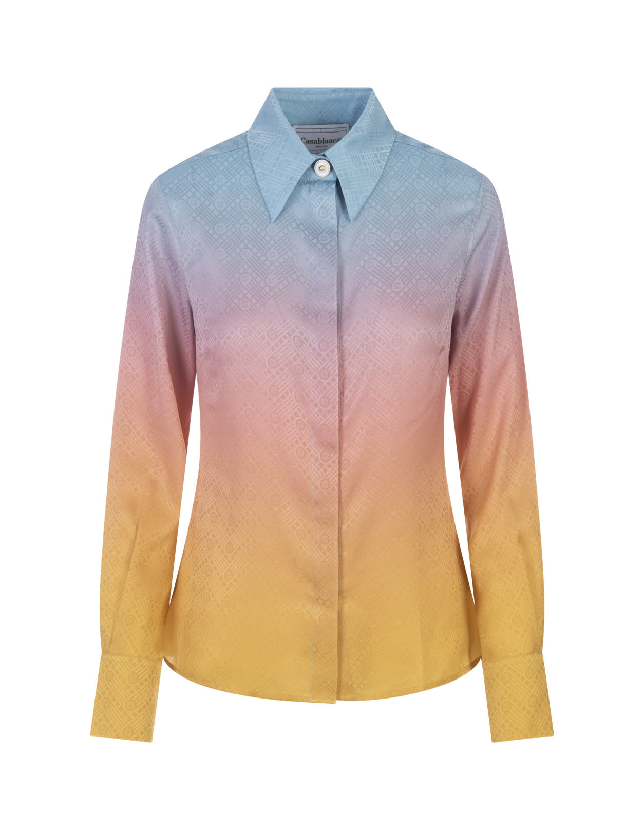 Shop Casablanca Ping Pong Gradient Silk Shirt In Multicolour