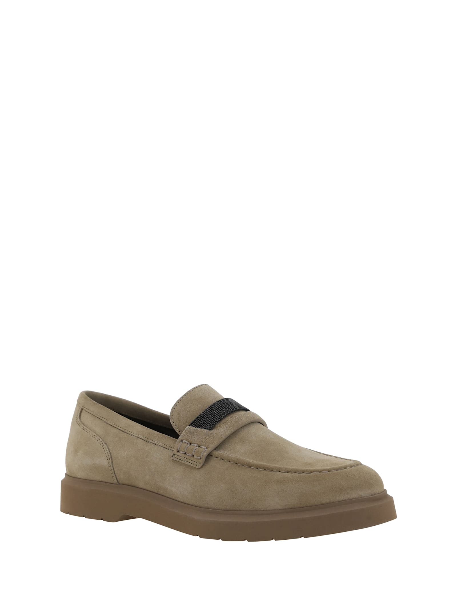 Shop Brunello Cucinelli Loafer Shoes In Anacardo