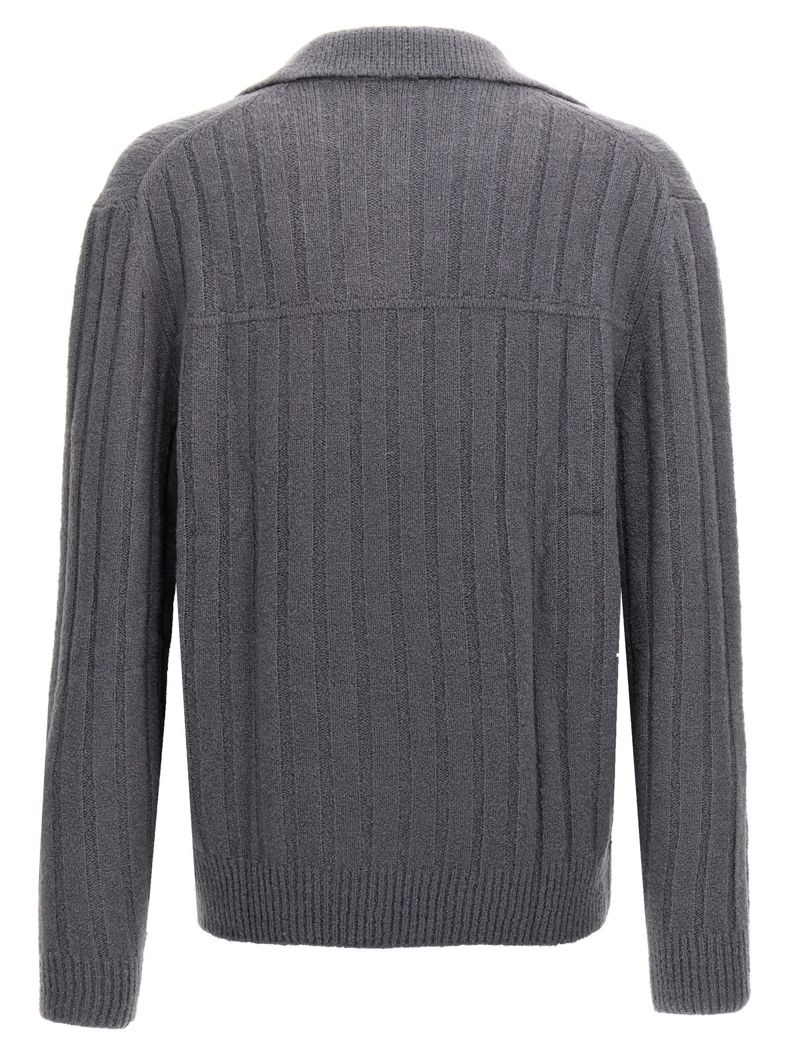 Shop Brioni Polo Sweater In Gray