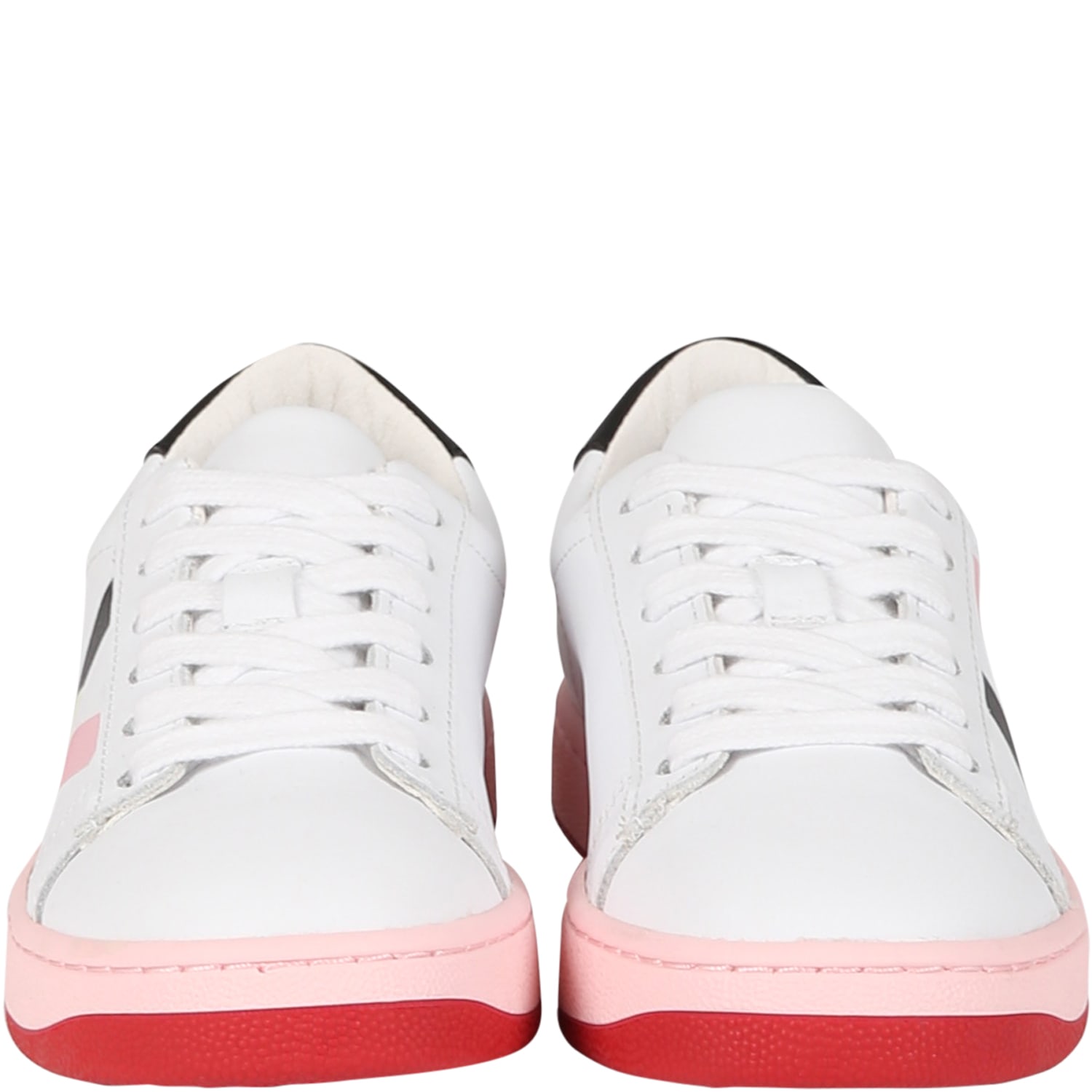 Shop Kenzo White Sneakers For Girl With Logo