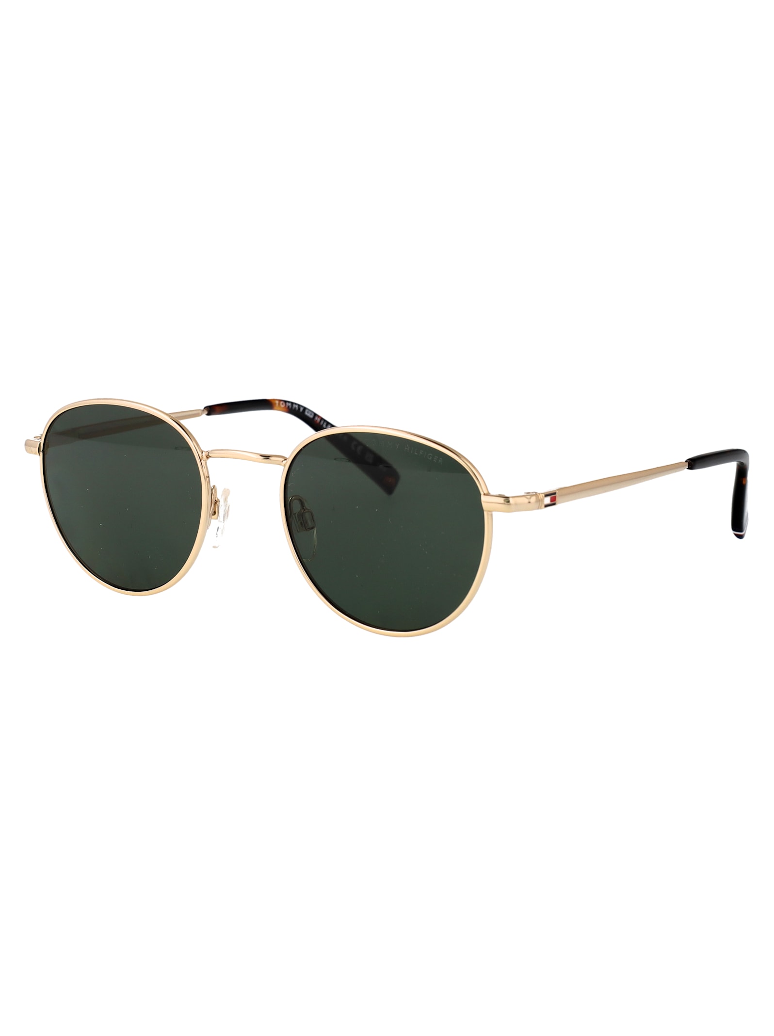 Tommy Hilfiger Gold Stainless Steel Sunglasses In Green