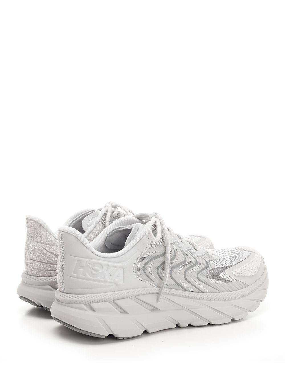 Shop Hoka Light Grey Clifton 9 Sneakers