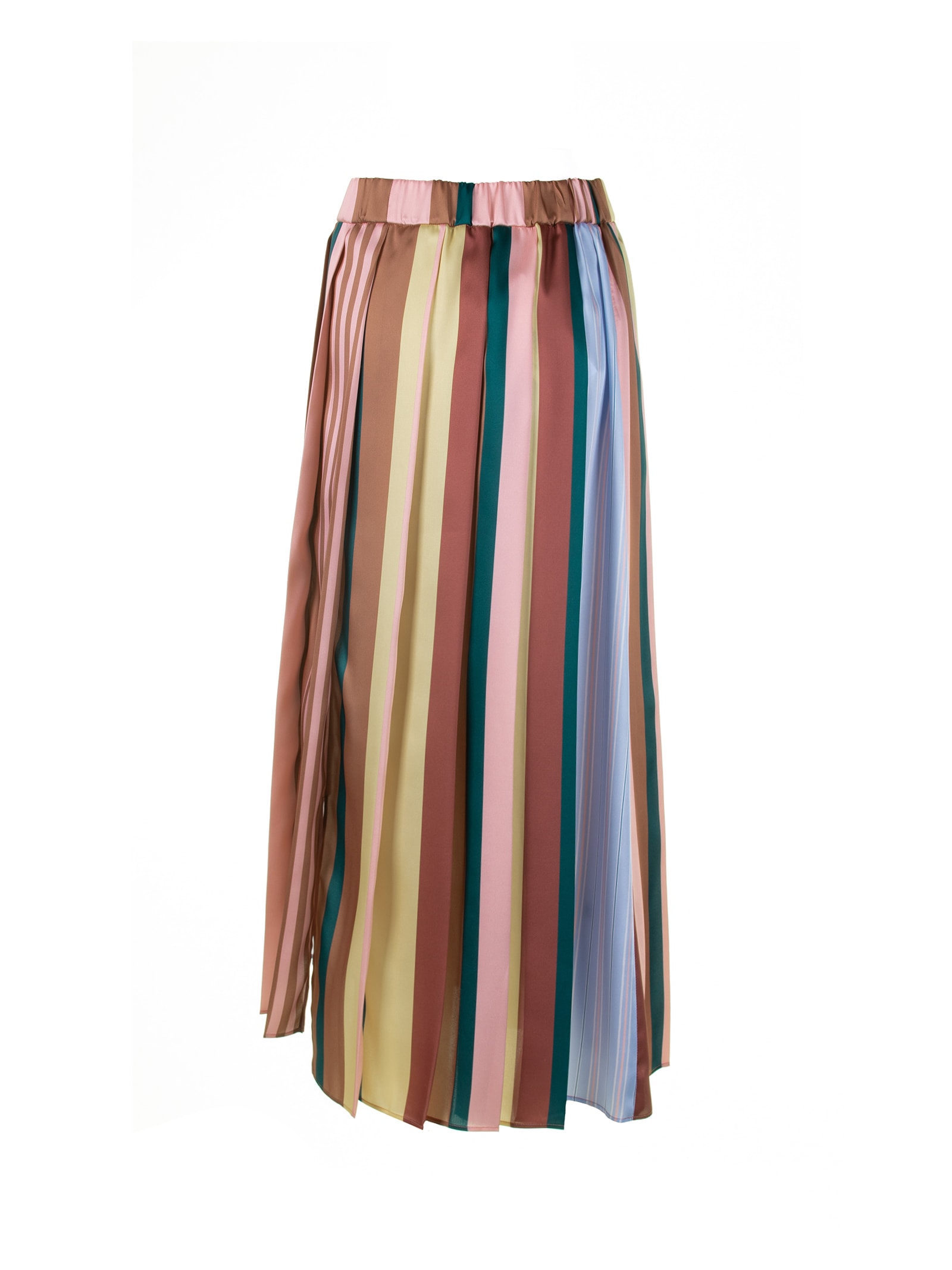 Shop Weekend Max Mara Multicolored Pleated Skirt In Riga Multicolor