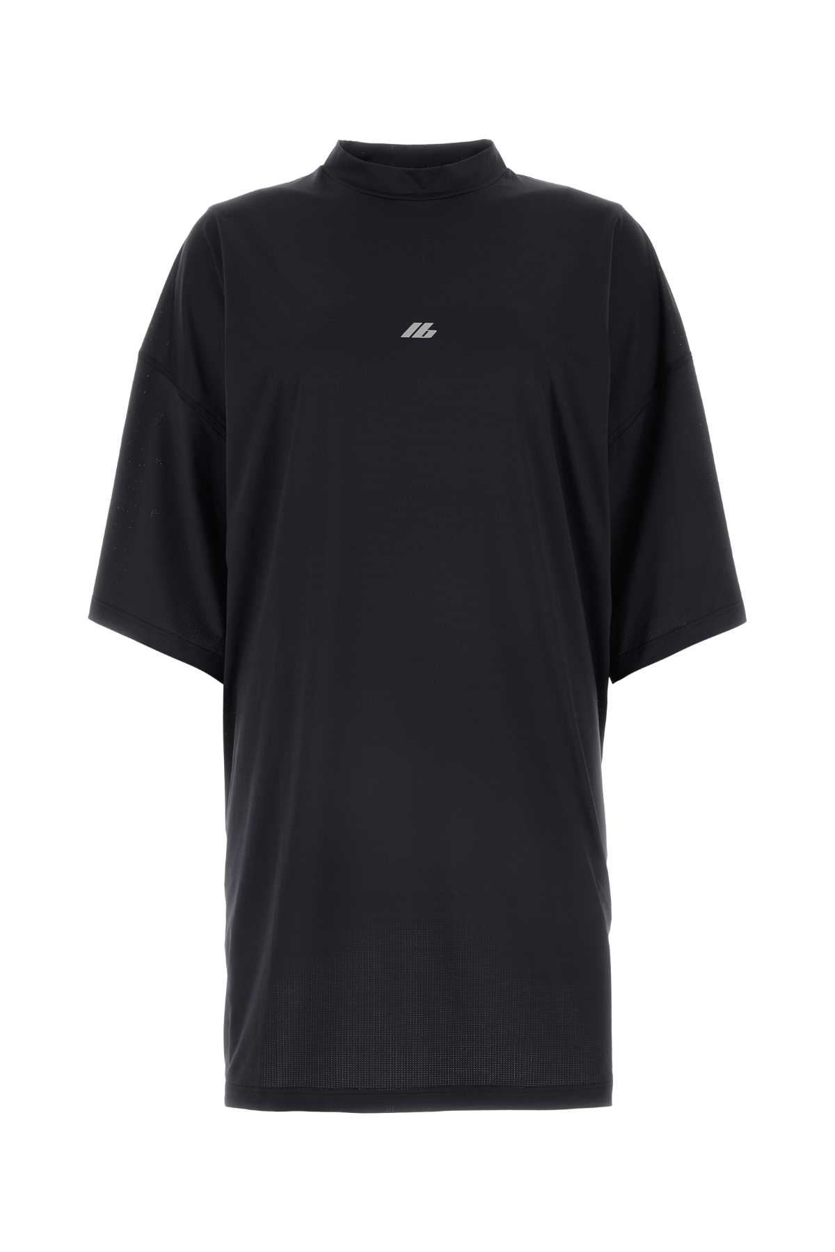 BALENCIAGA BLACK STRETCH POLYESTER OVERSIZE T-SHIRT