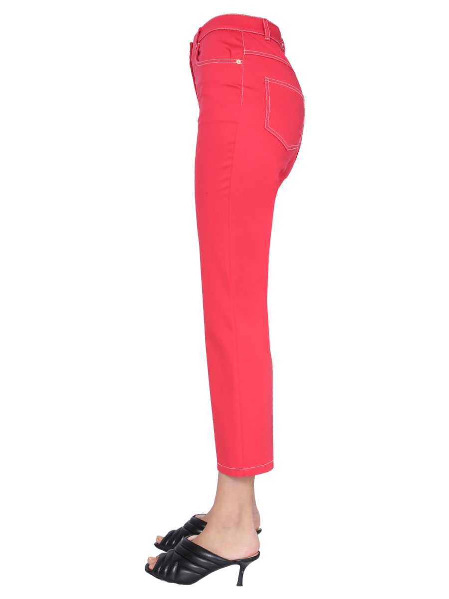 Shop Boutique Moschino Skinny Kick Jeans In Red