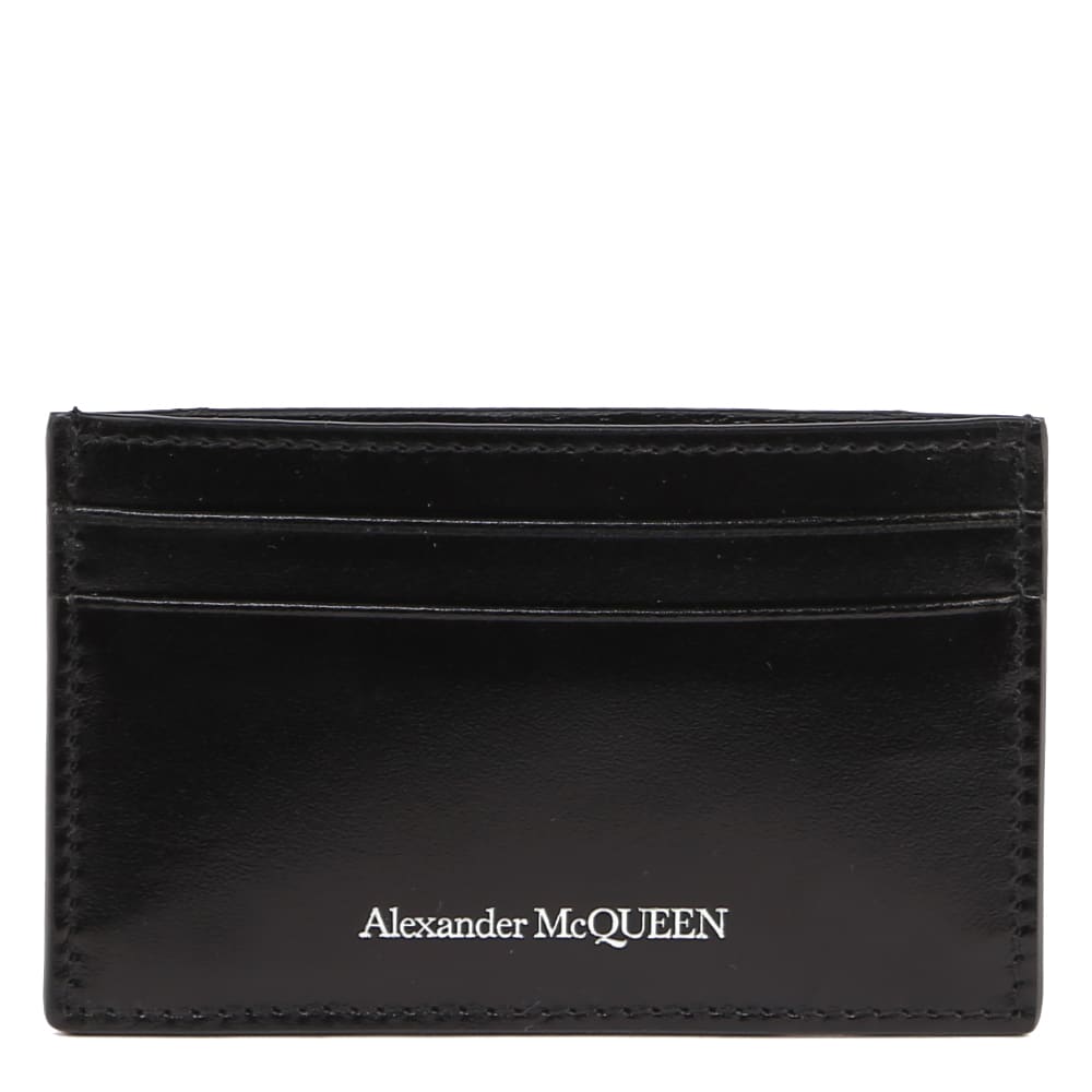 Alexander McQueen Black Leather Logo Cardholder