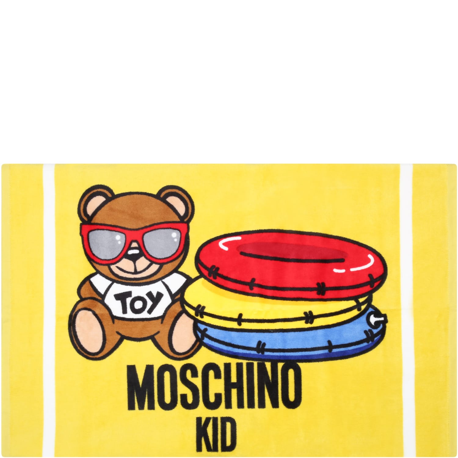 Moschino Yellow Beach-towel For Kids With Teddy Bear